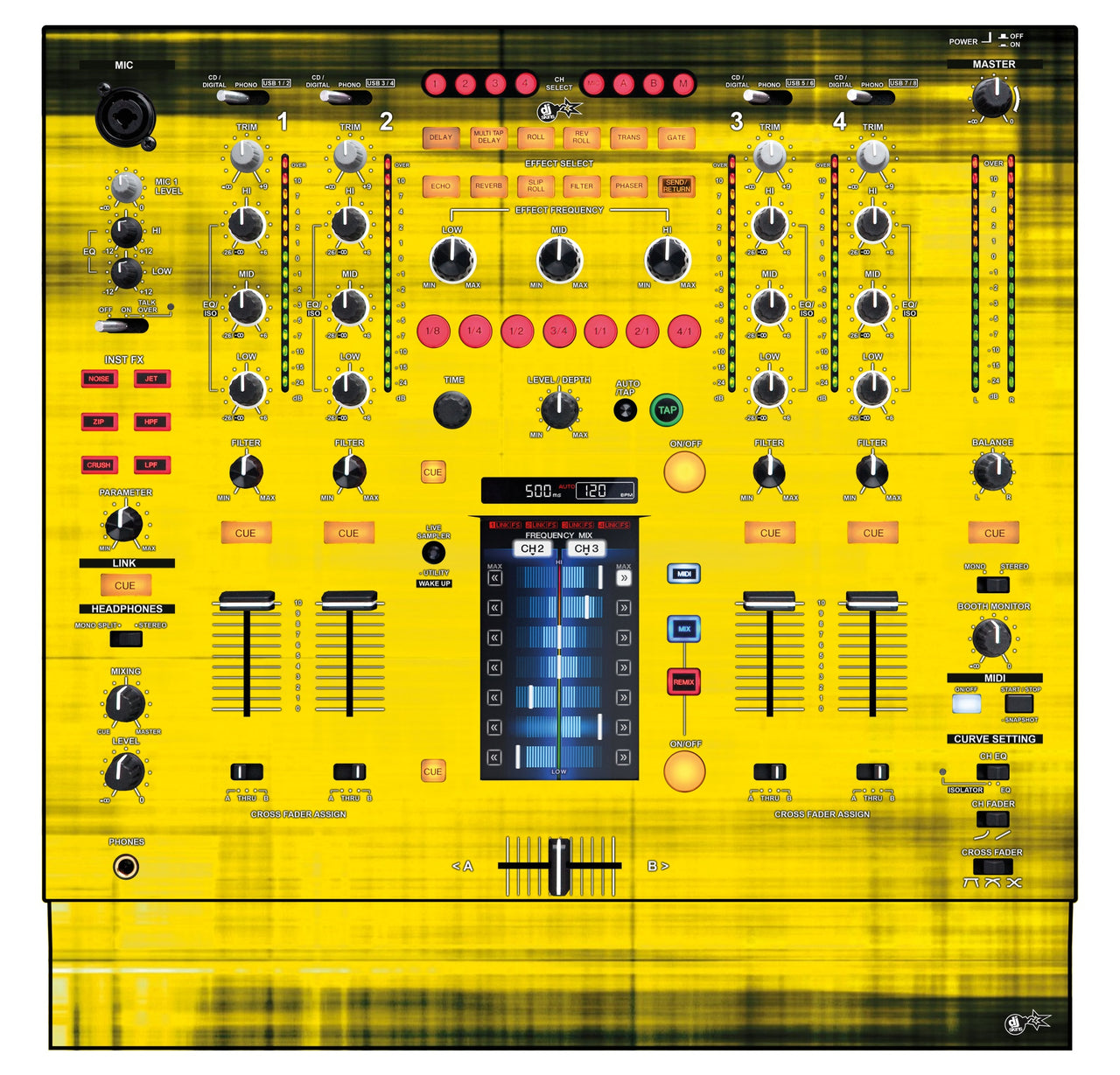 Pioneer DJ DJM 2000 Skin Blacknyellow