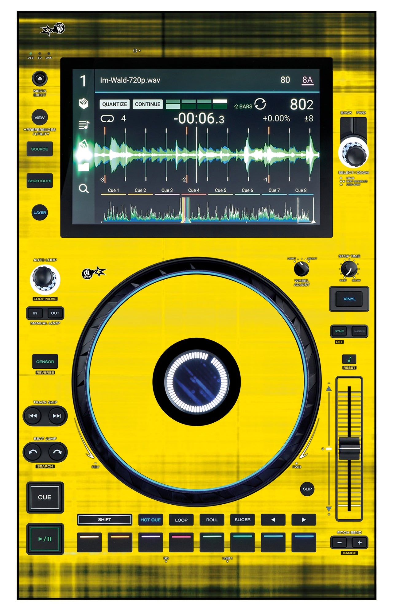 Denon DJ SC 6000 Skin Blacknyellow