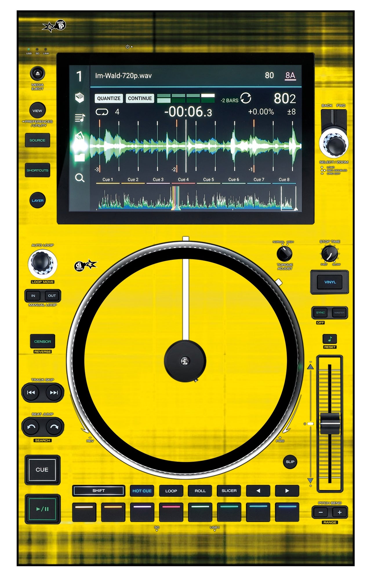 Denon DJ SC 6000 M Skin Blacknyellow