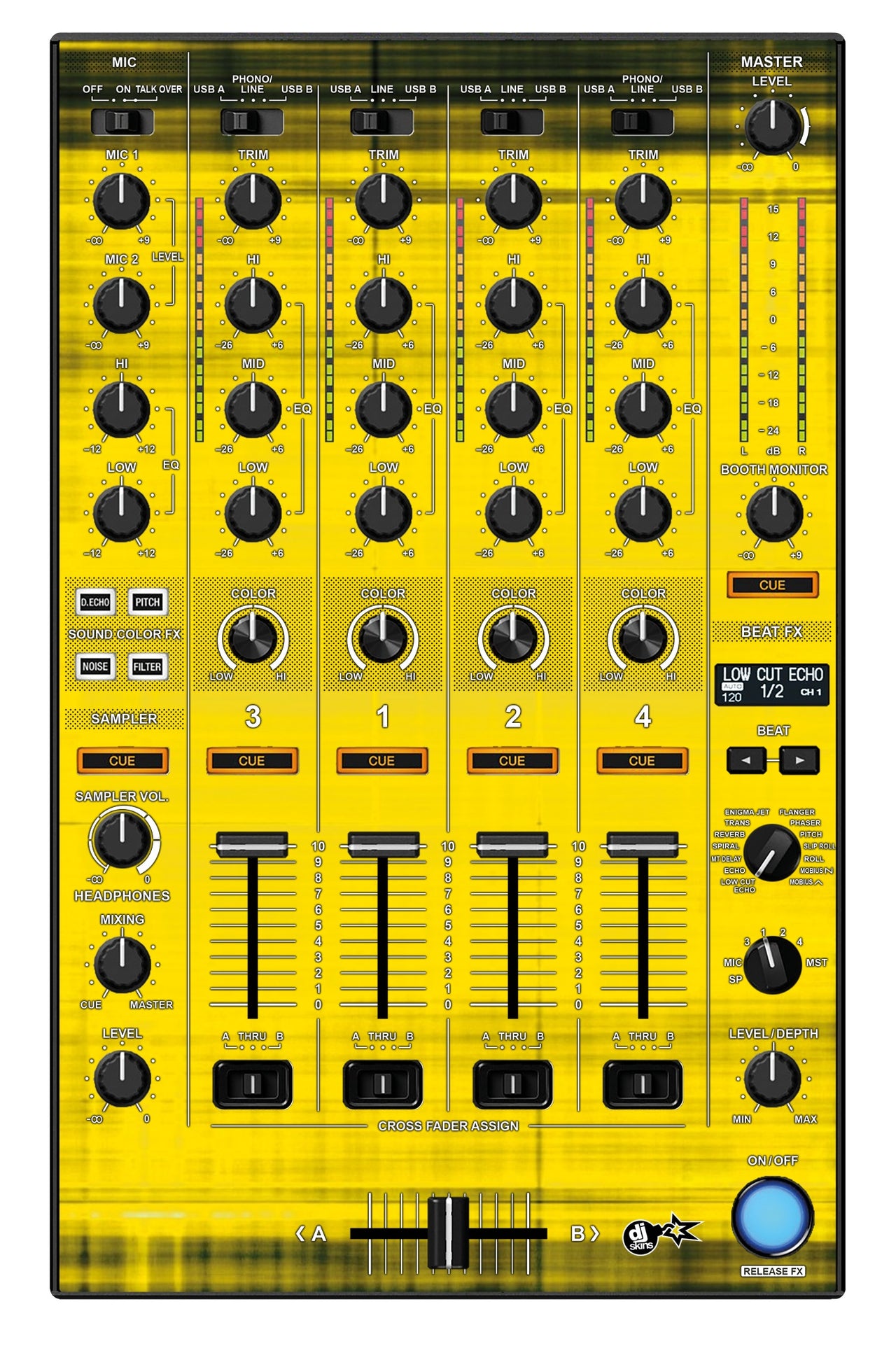 Pioneer DJ DDJ 1000 MIXER Skin Blacknyellow