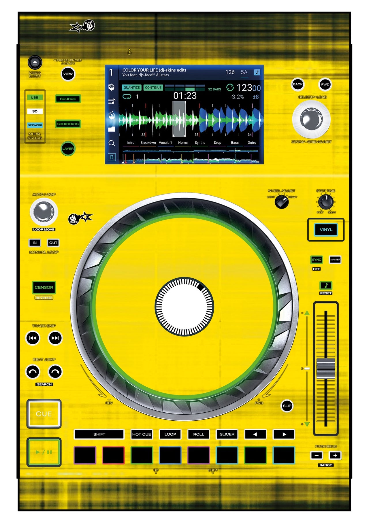 Denon DJ SC 5000 Skin Blacknyellow