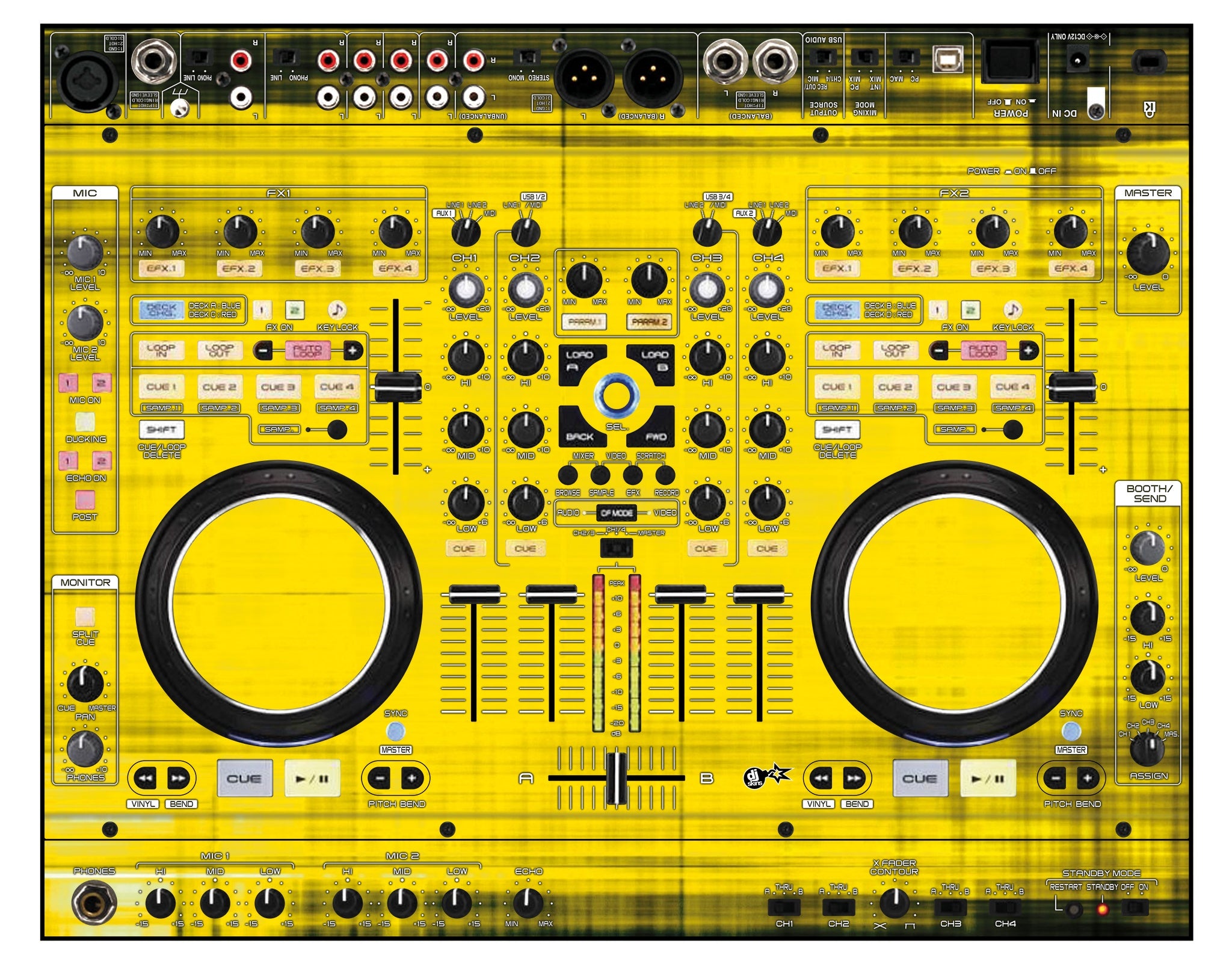 Denon DJ MC 6000 Skin Blacknyellow