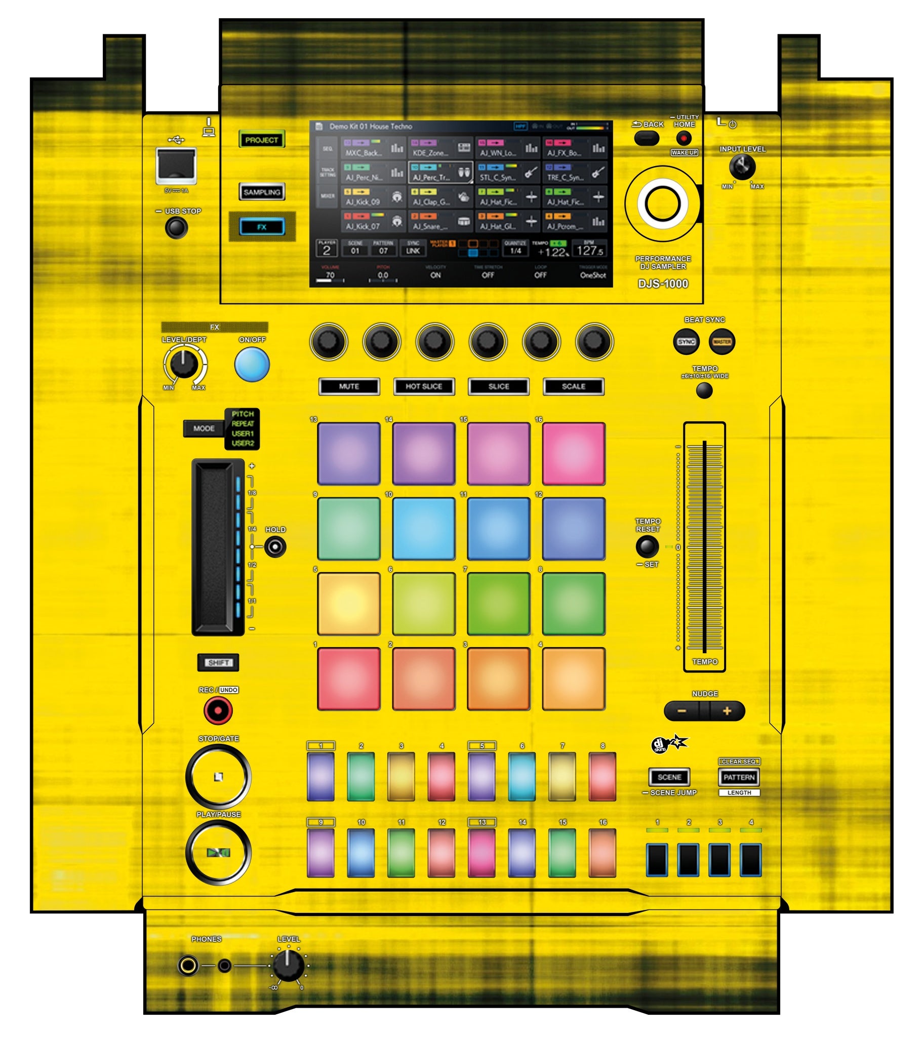 Pioneer DJ DJS 1000 Skin Blacknyellow