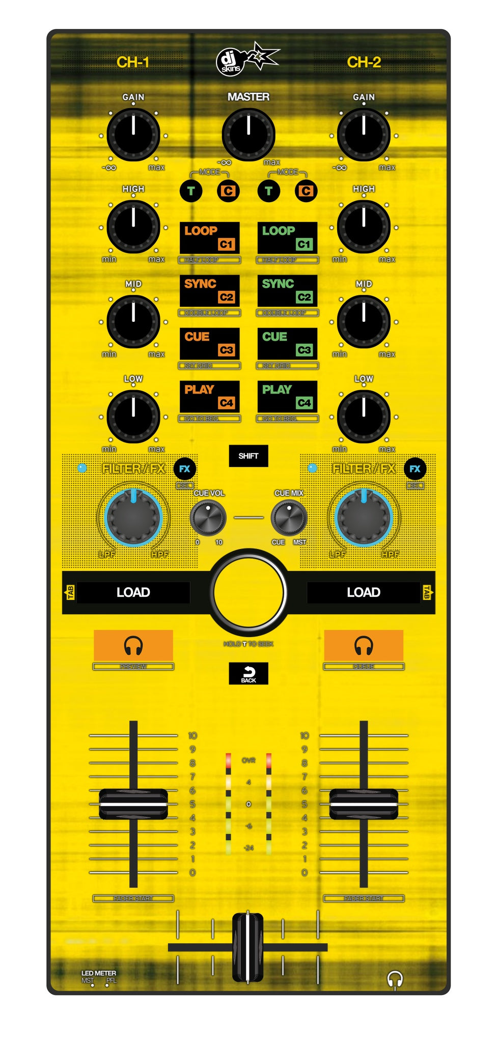 Reloop Mixtour Skin Blacknyellow