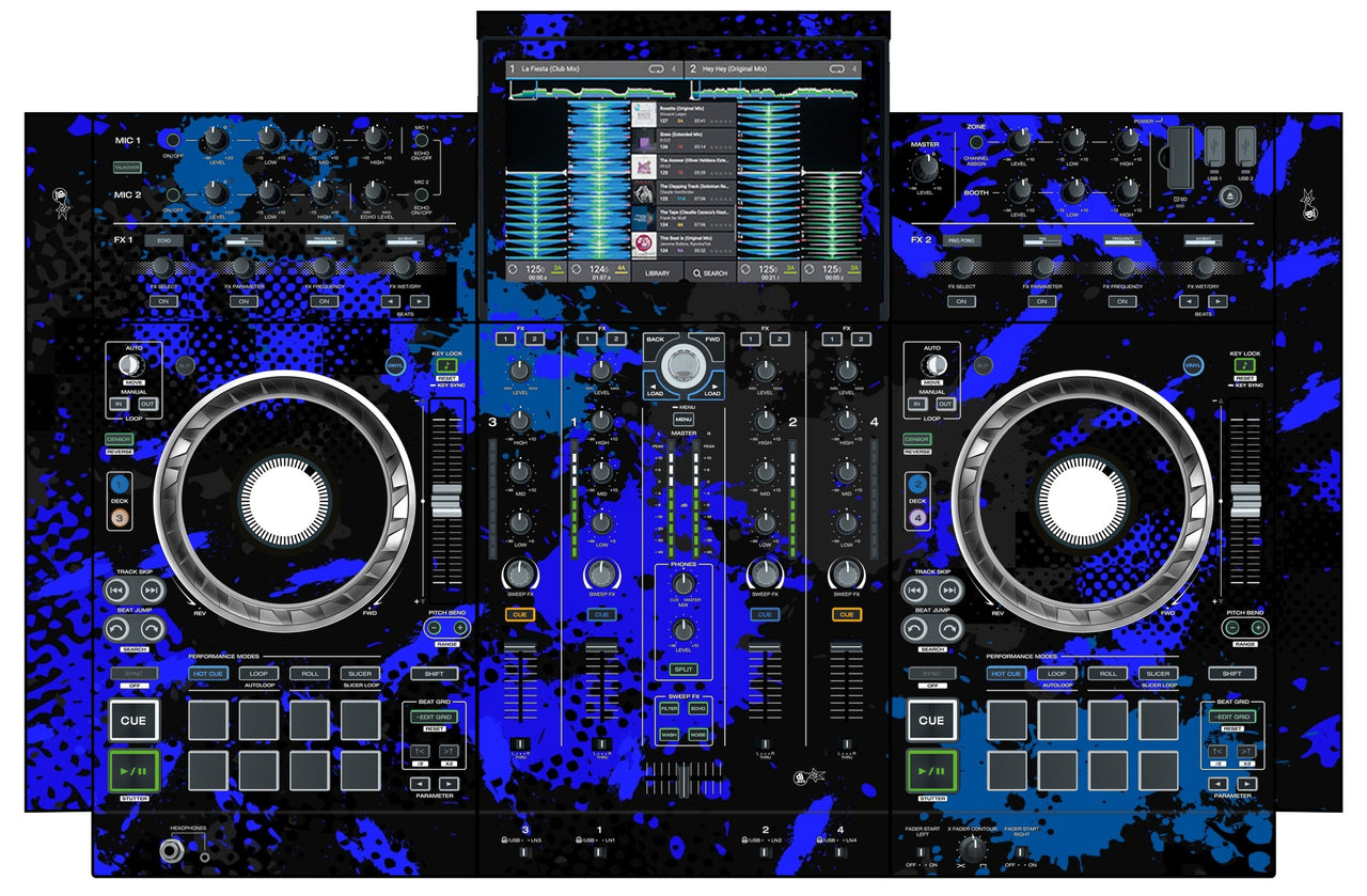 Denon DJ PRIME 4 Skin Conflict Blue