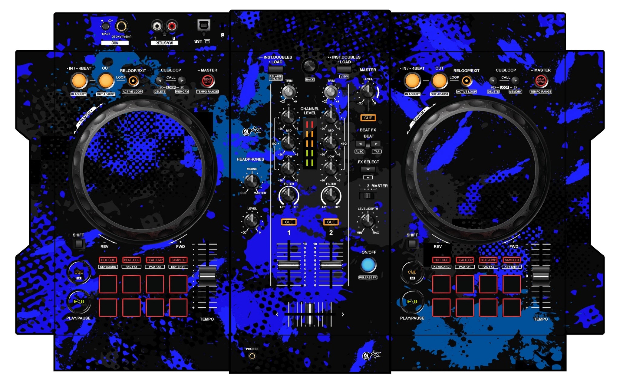 Pioneer DJ DDJ 400 Skin Conflict Blue