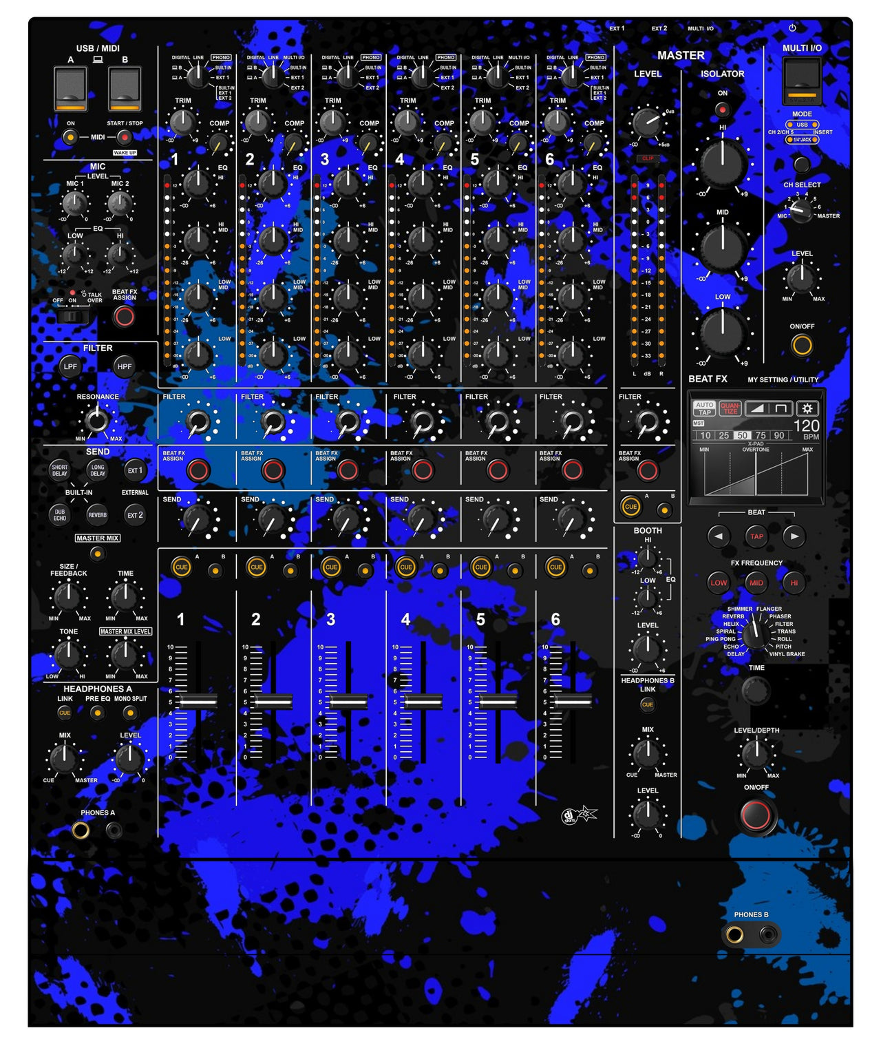 Pioneer DJ DJM V10 LF Skin Conflict Blue
