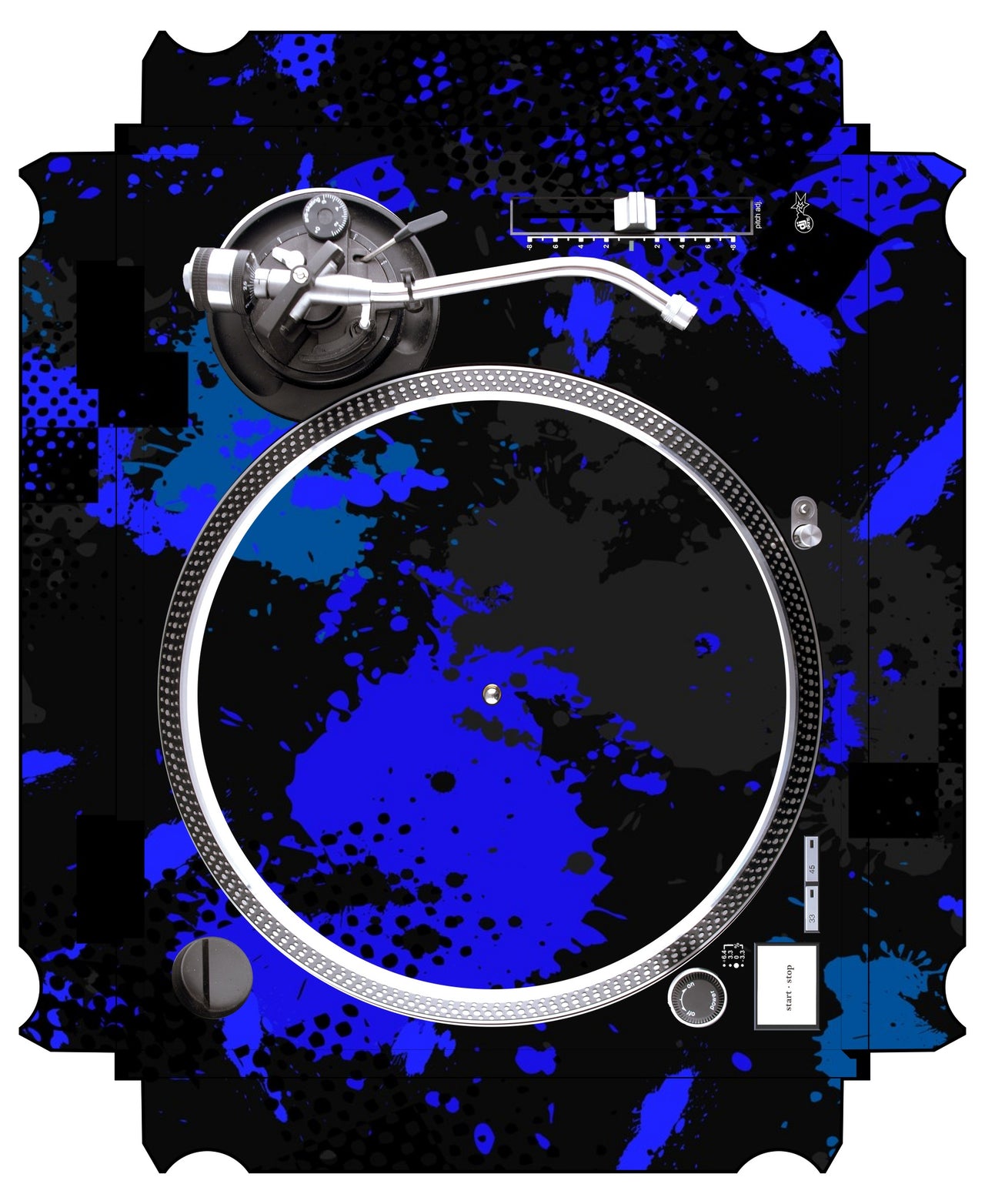 Technics 1200 / 1210 MK2 VERTICAL Skin Conflict Blue