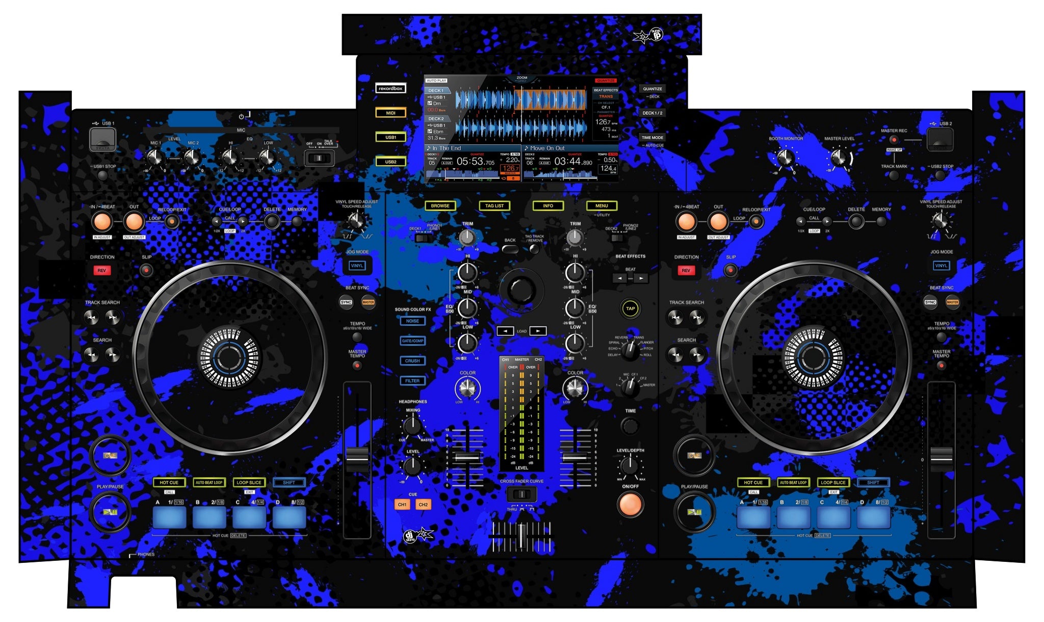 Pioneer DJ XDJ RX Skin Conflict Blue