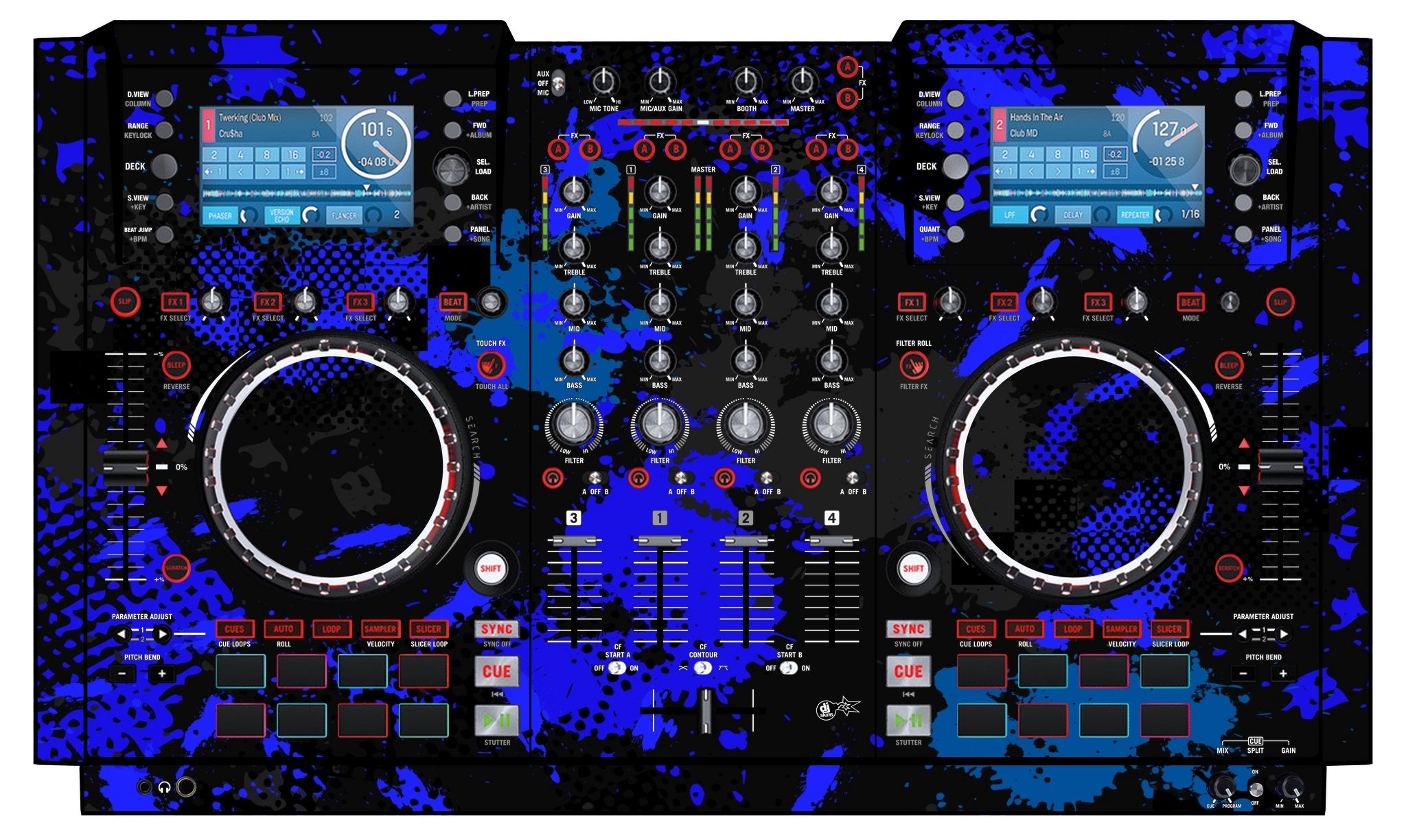 Numark NV 2 Skin Conflict Blue