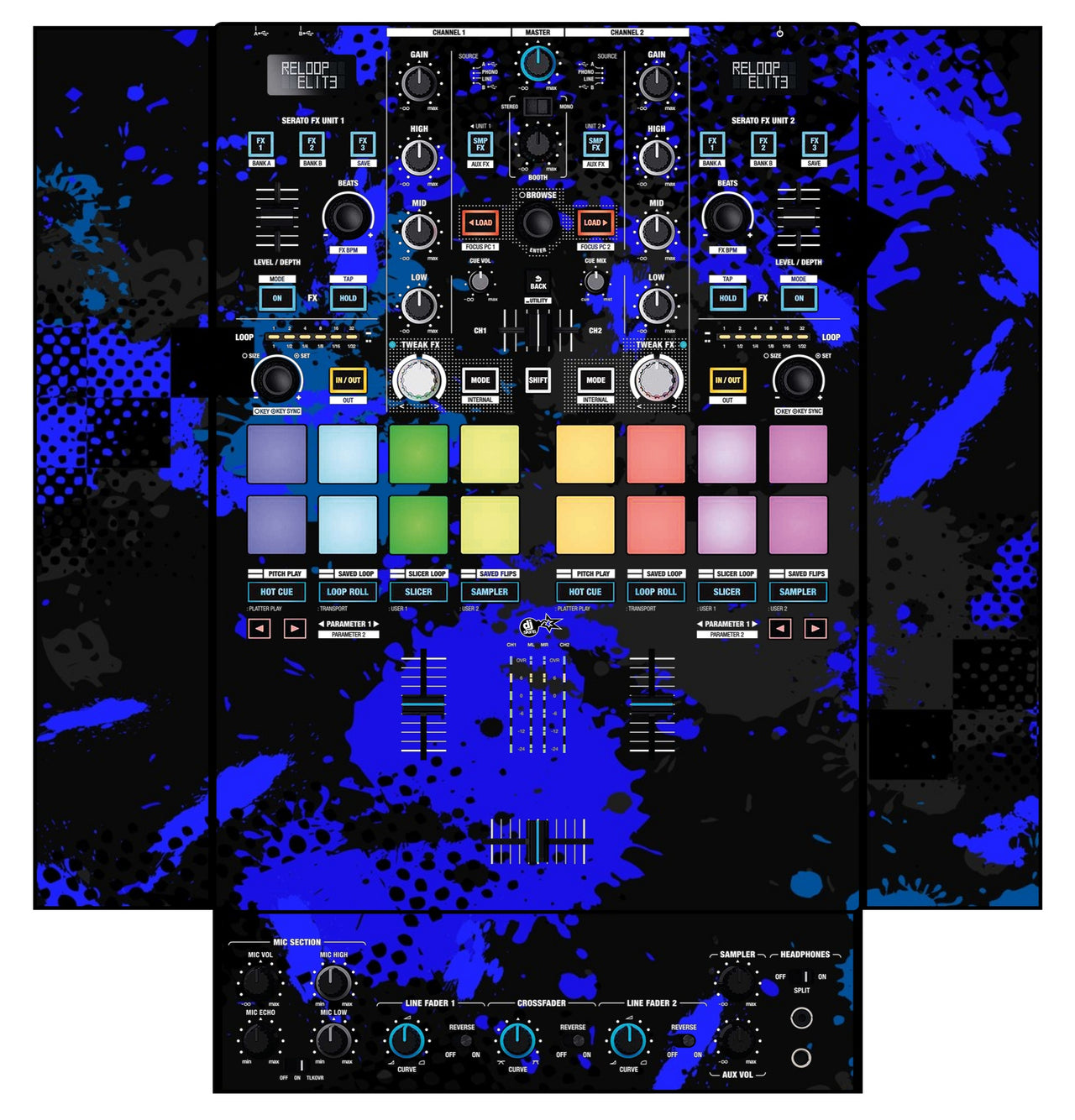 Reloop Elite Skin Conflict Blue