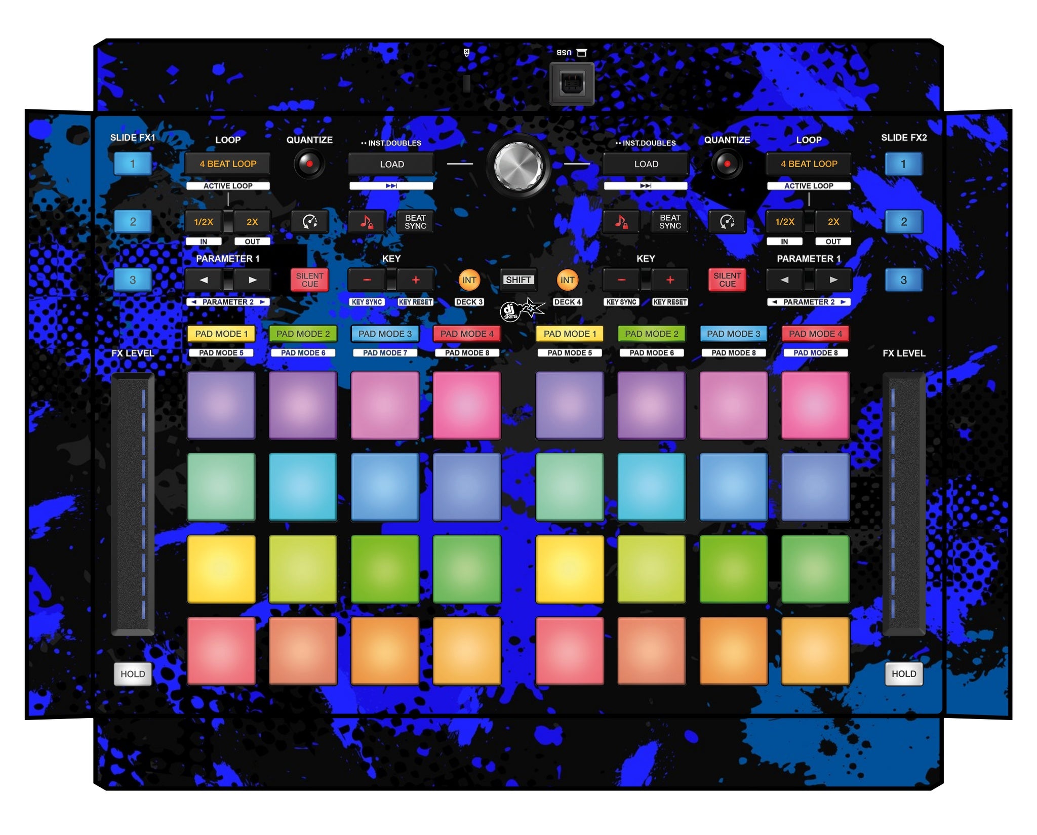 Pioneer DJ DDJ XP 2 Skin Conflict Blue