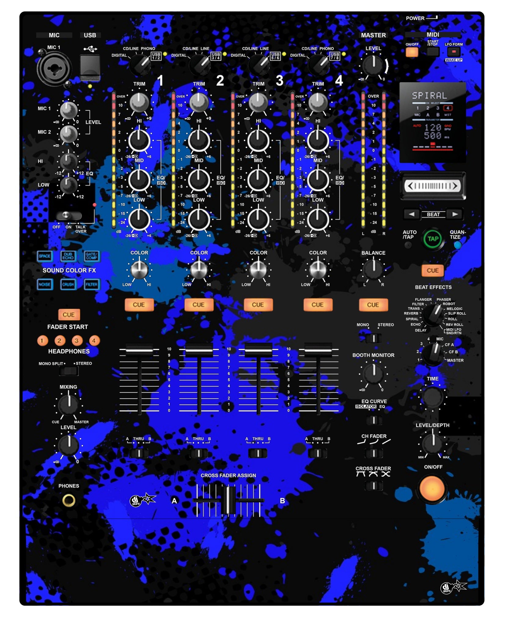 Pioneer DJ DJM 900 NEXUS Skin Conflict Blue