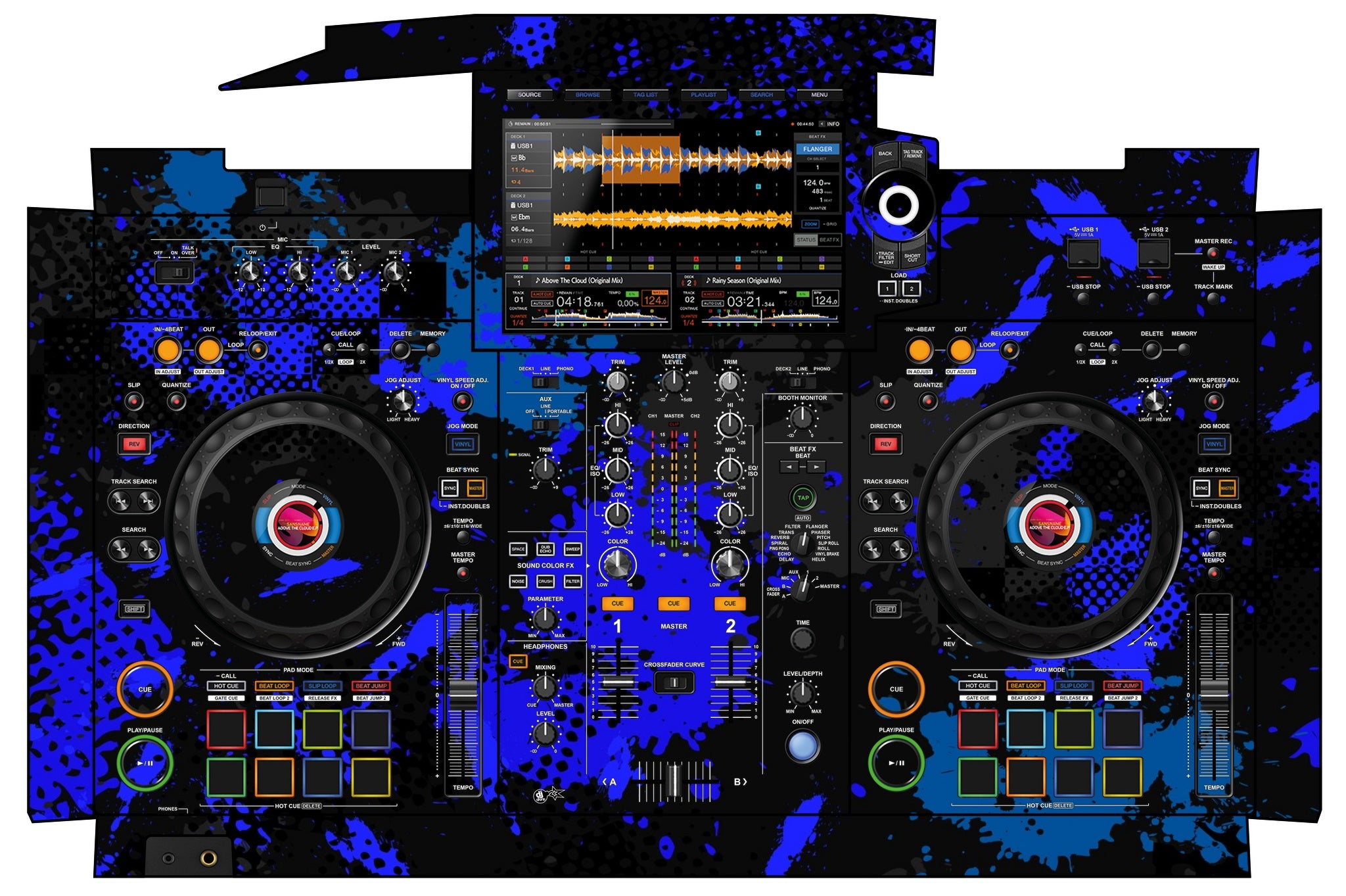 Pioneer DJ XDJ RX 3 Skin Conflict Blue