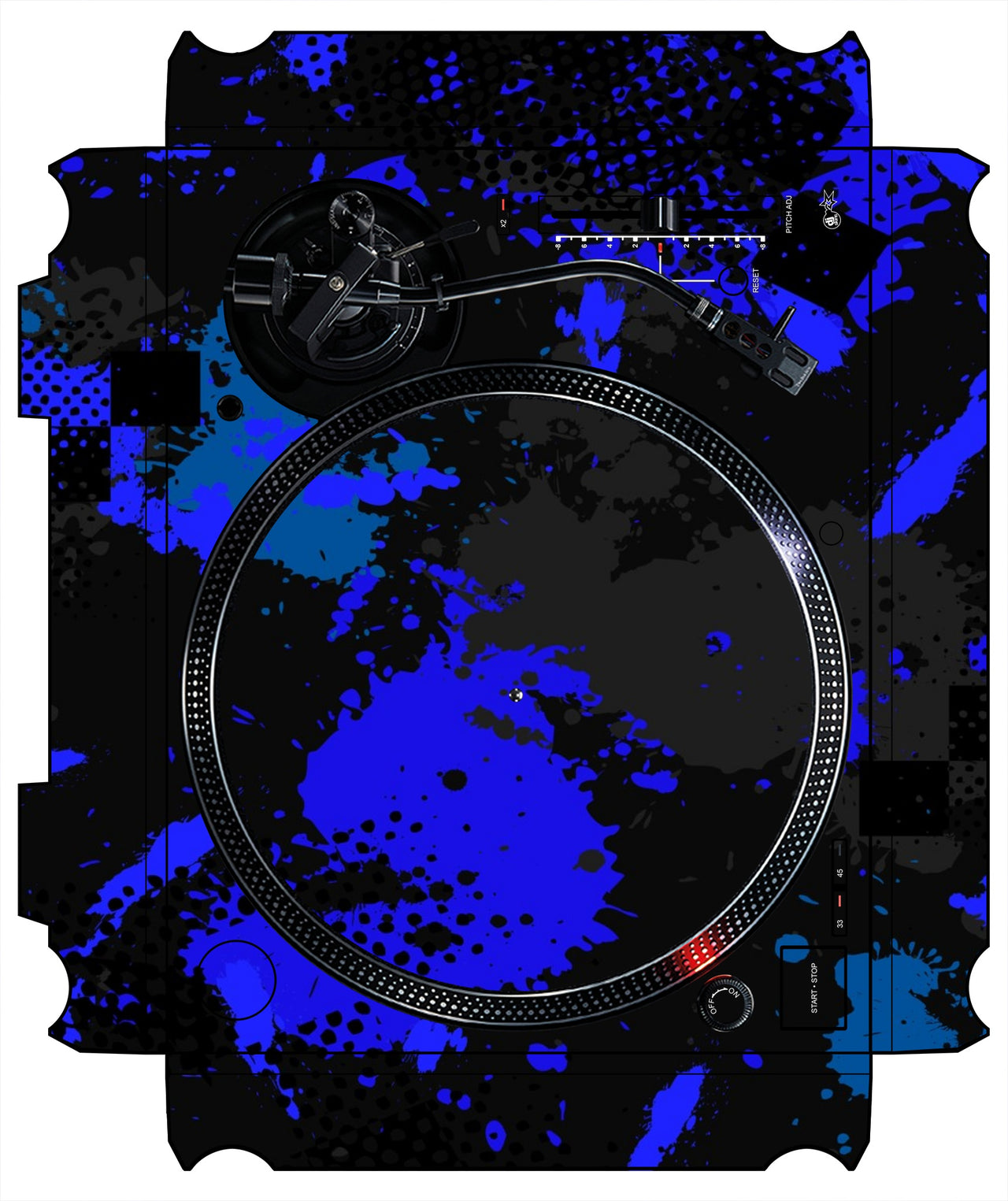 Technics 1200 / 1210 MK7 VERTICAL Skin Conflict Blue