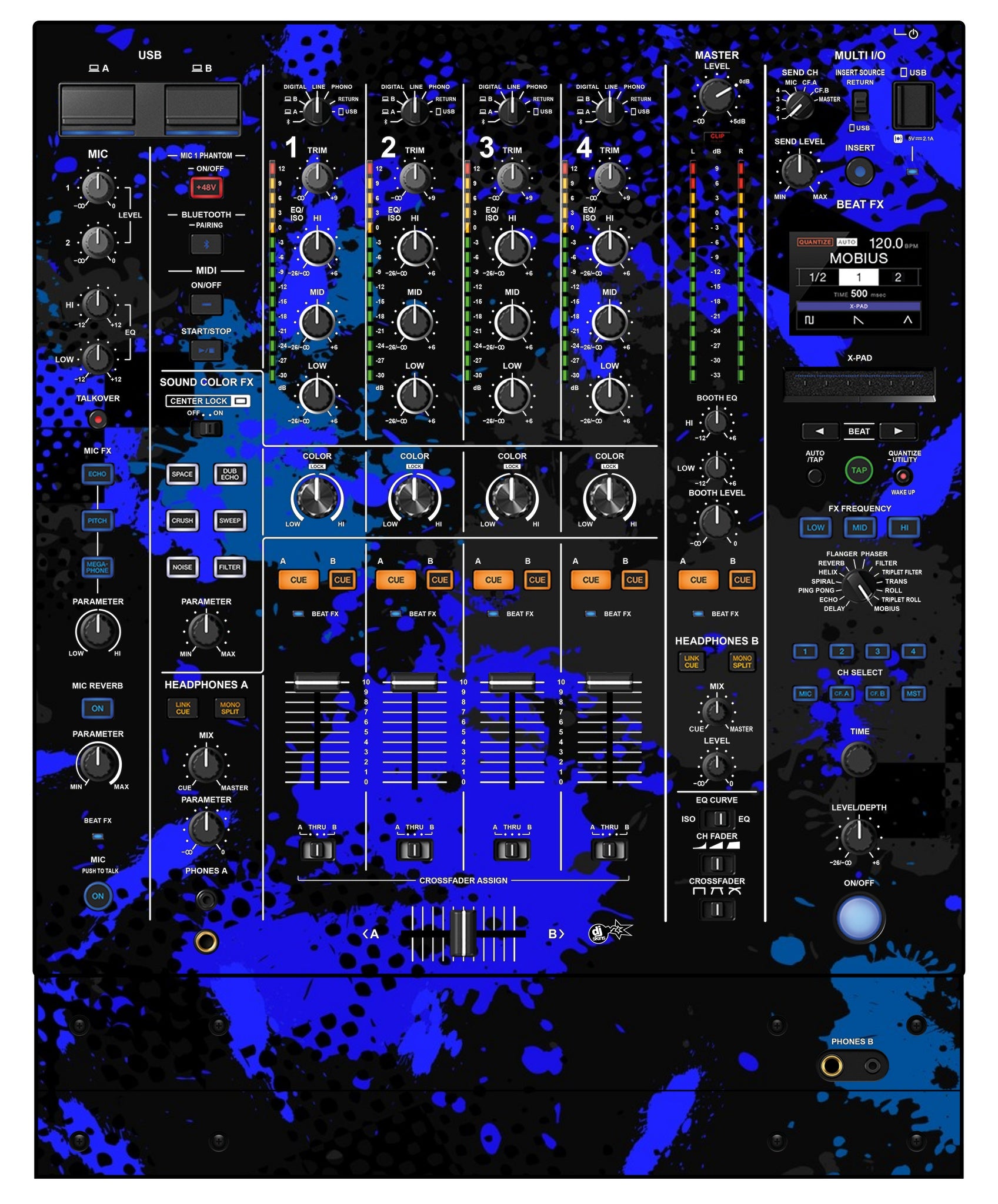 Pioneer DJ DJM A9 Skin Conflict Blue