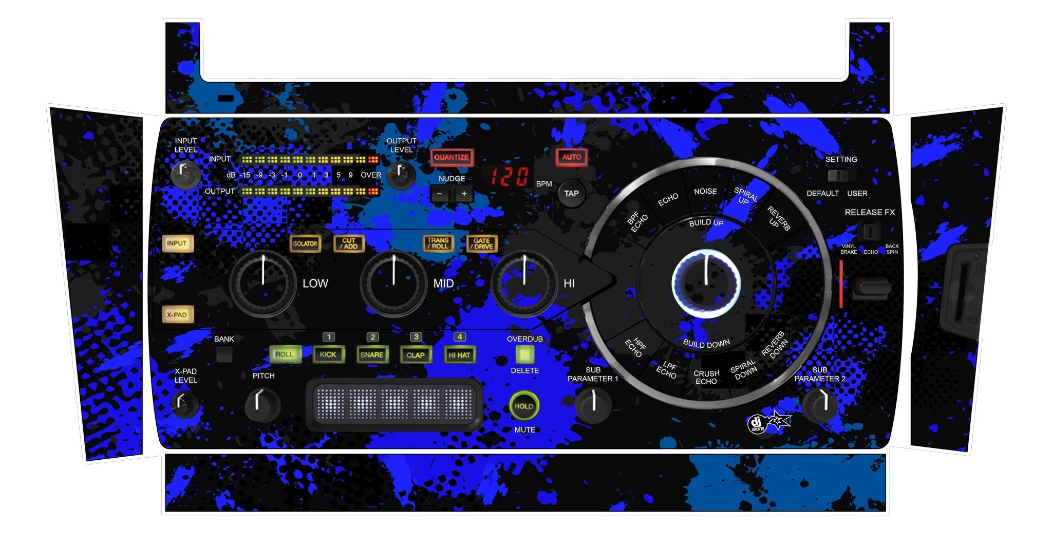Pioneer DJ RMX 1000 Skin Conflict Blue