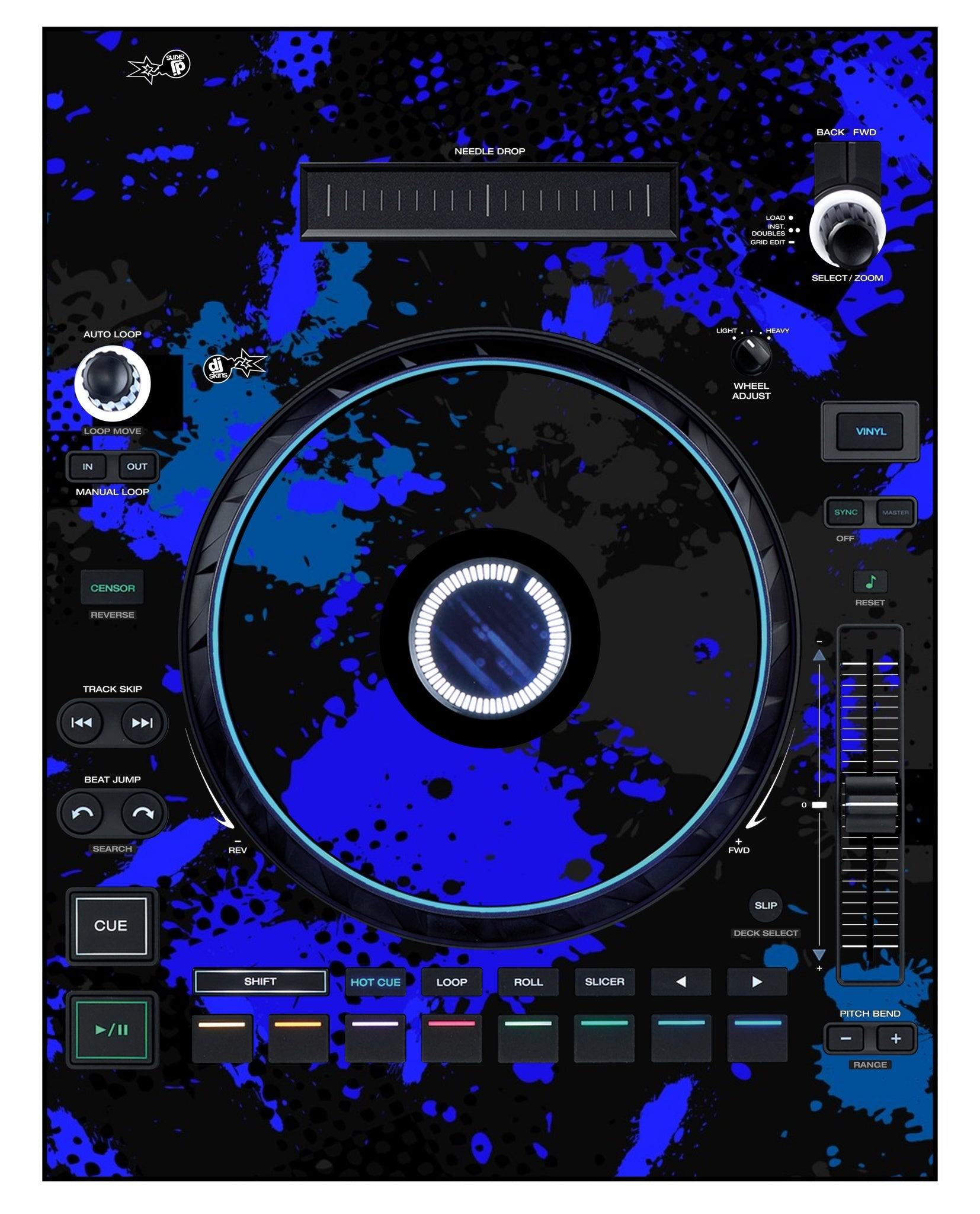 Denon DJ LC 6000 Skin Conflict Blue