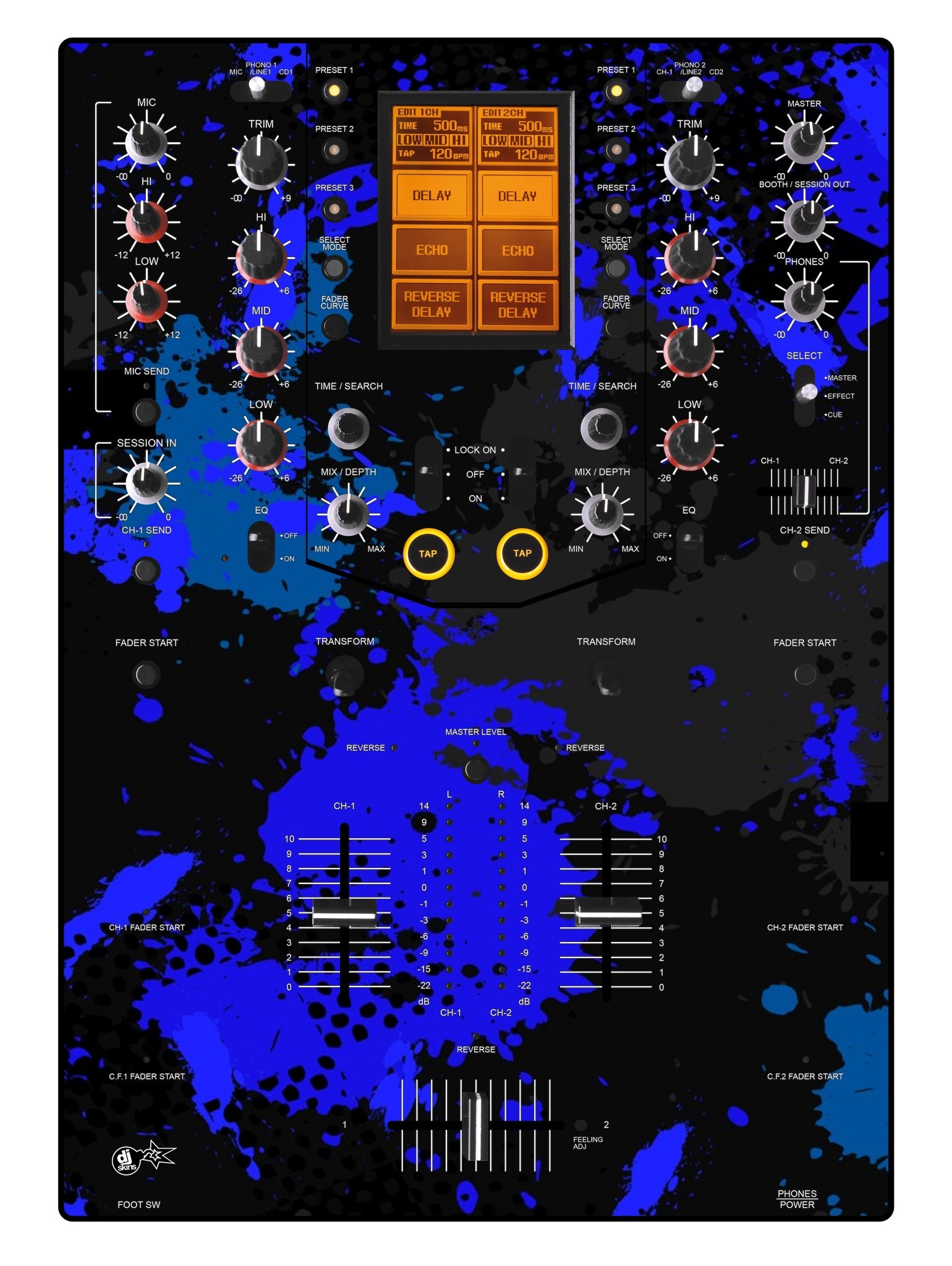 Pioneer DJ DJM 909 Skin Conflict Blue