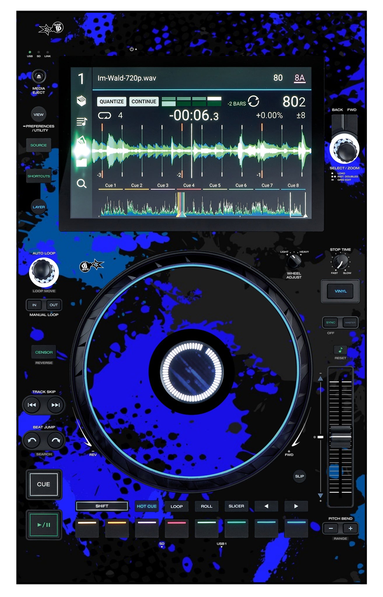 Denon DJ SC 6000 Skin Conflict Blue