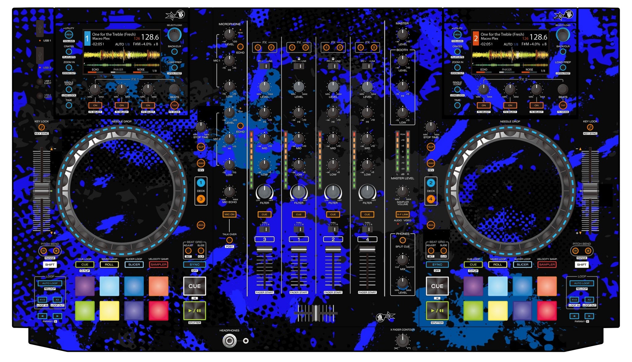Denon DJ MCX 8000 Skin Conflict Blue