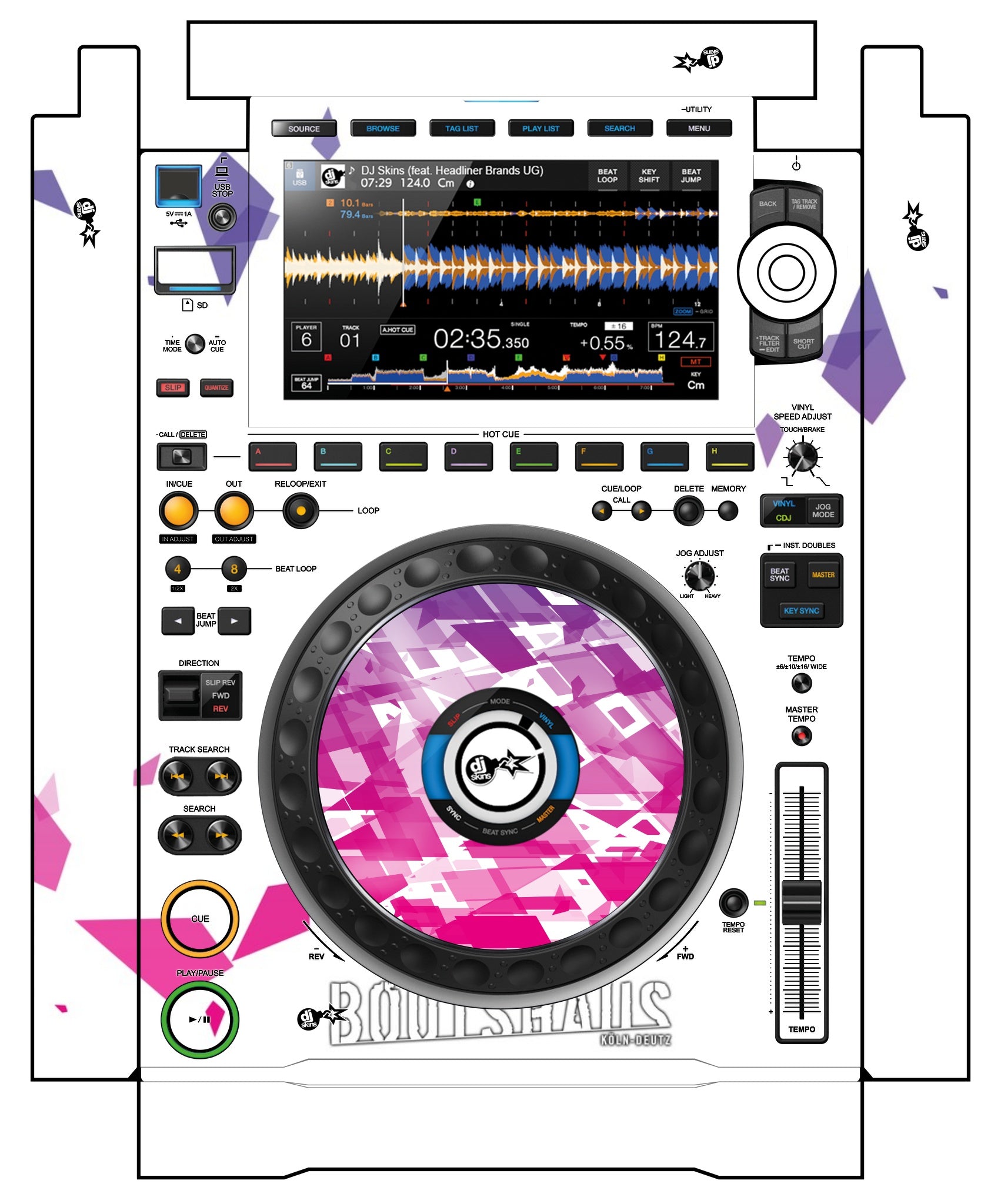 Pioneer DJ CDJ 3000 incl. SIDES Skin Bootshaus 2