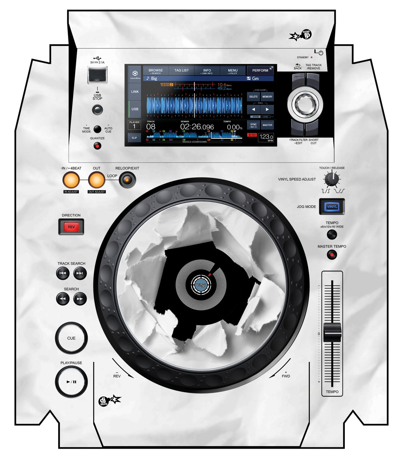 Pioneer DJ XDJ 1000 MK2 Skin Breakout