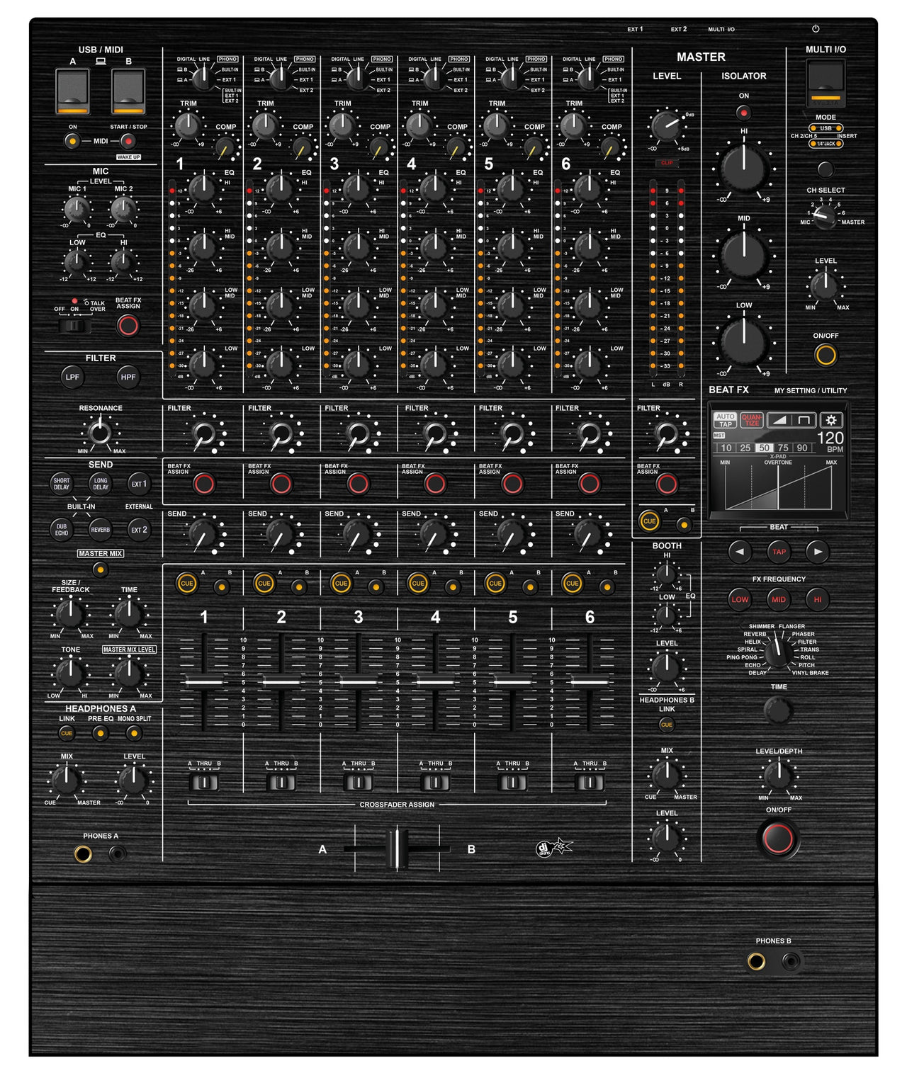 Pioneer DJ DJM V10 Skin Brushed Black