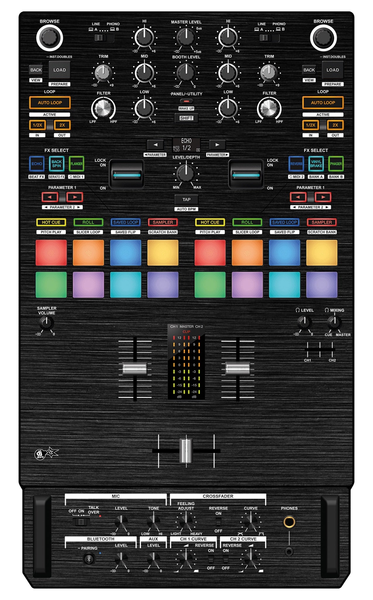 Pioneer DJ DJM S7 Skin Brushed Black