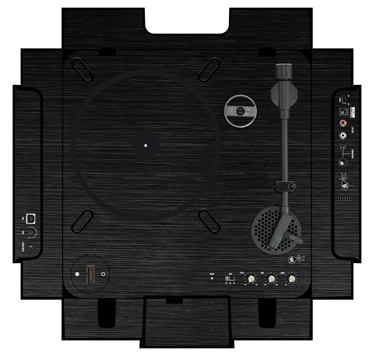 Numark PT 01 incl. Sides Skin Brushed Black