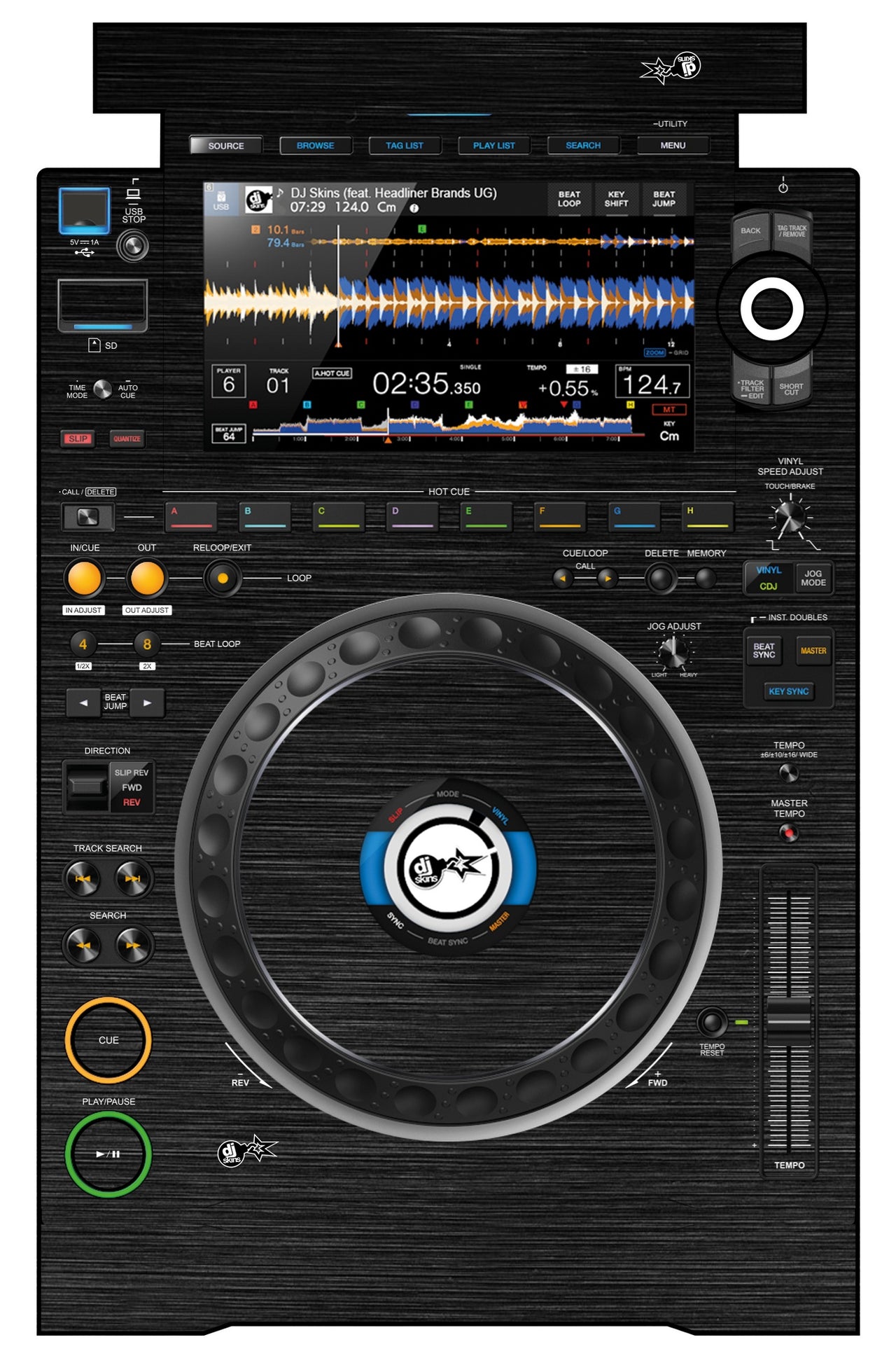 Pioneer DJ CDJ 3000 Skin Brushed Black