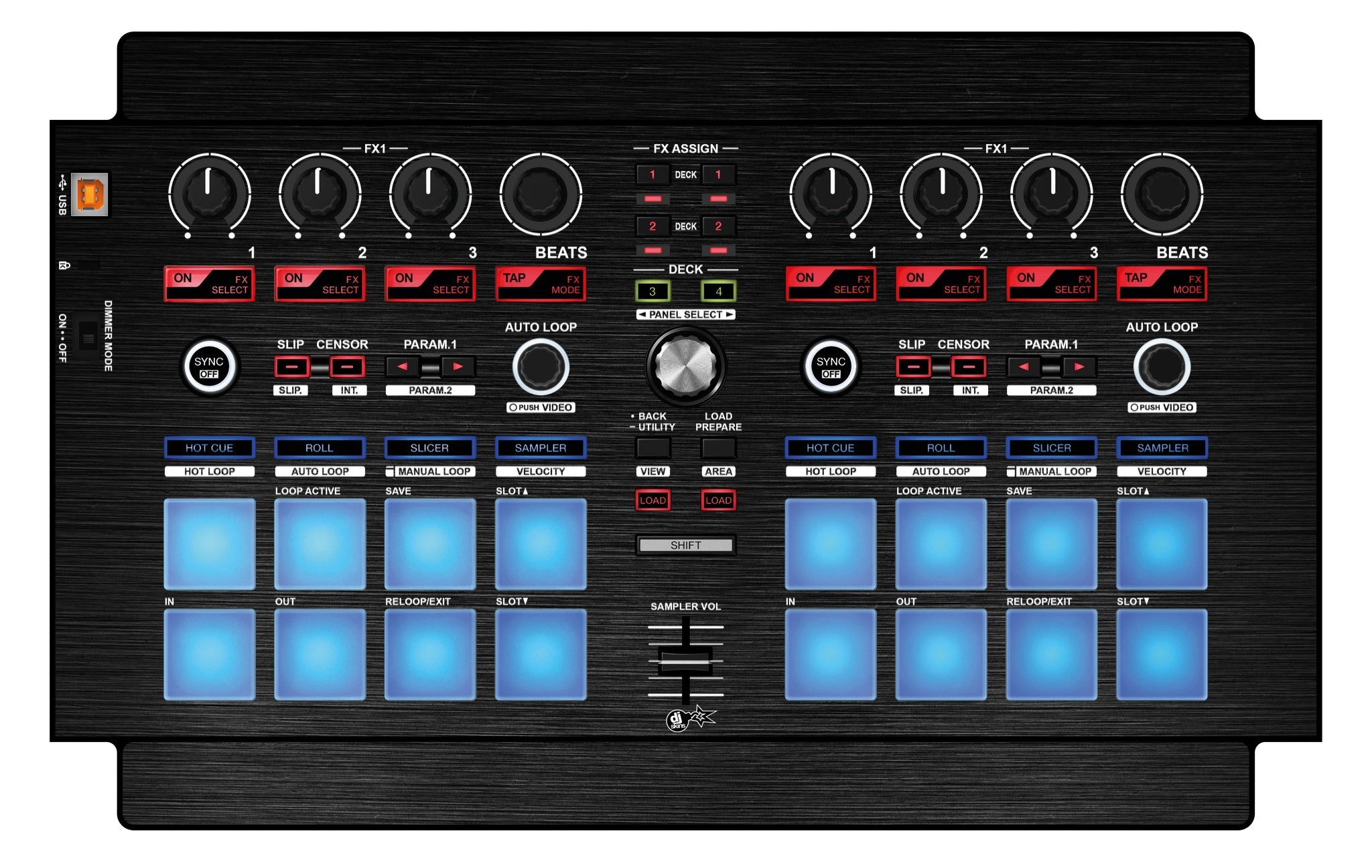 Pioneer DJ DDJ SP 1 Skin Brushed Black