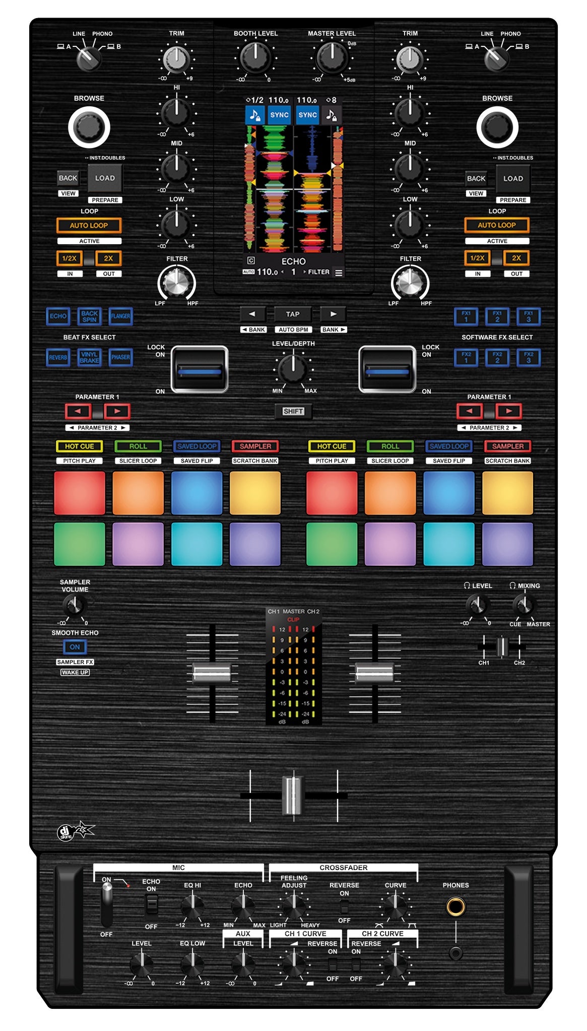 Pioneer DJ DJM S11 Skin Brushed Black
