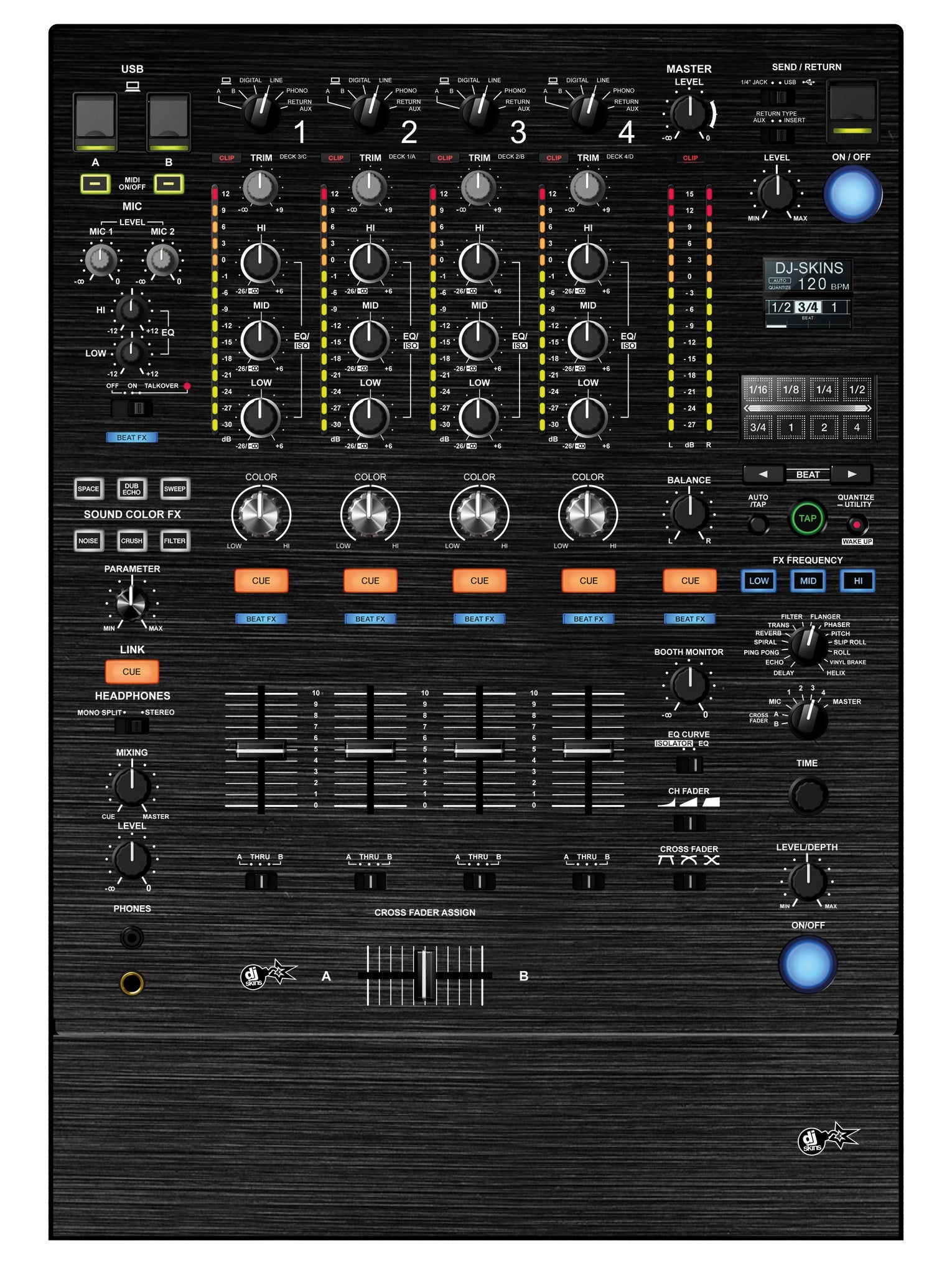 DJ Skins® Pioneer DJ DJM 900 NEXUS 2 Skin Brushed Black