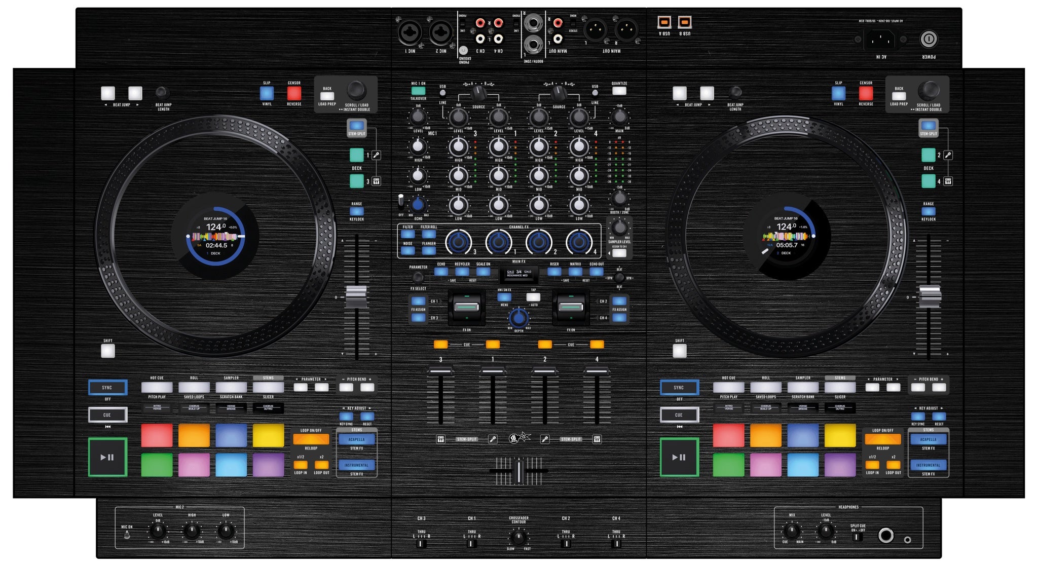 Rane FOUR Skin Brushed Black