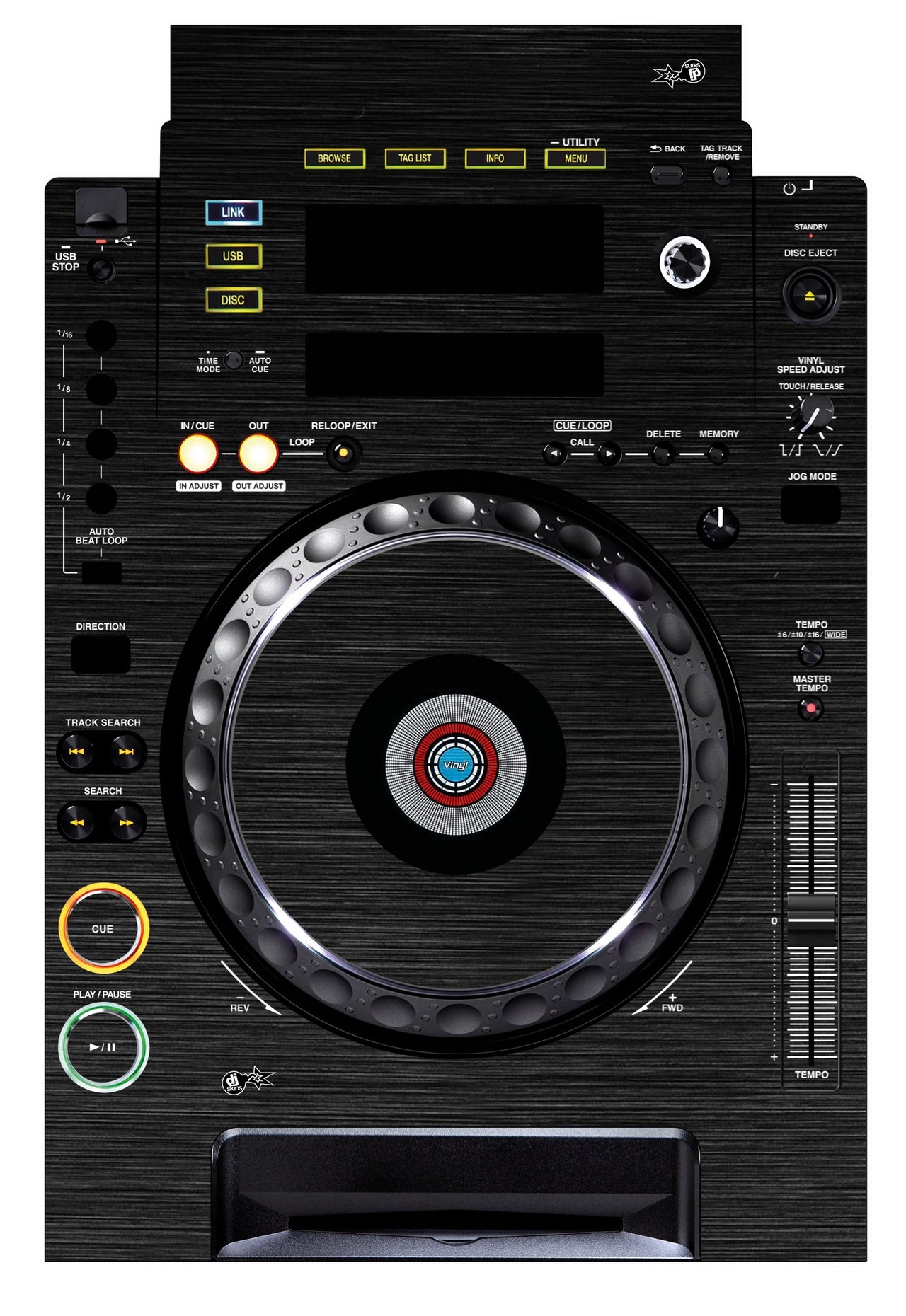 Pioneer DJ CDJ 900 Skin Brushed Black