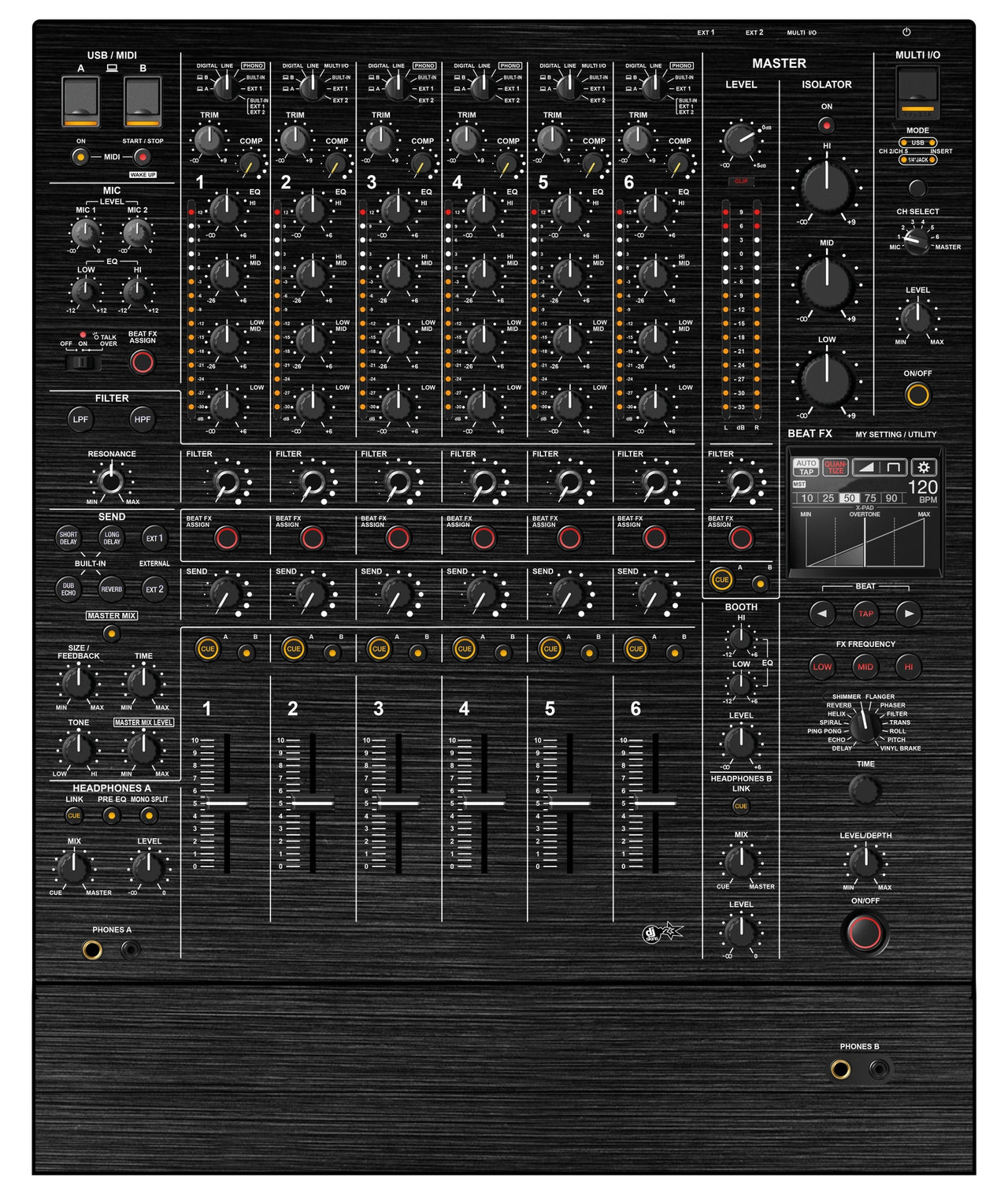 Pioneer DJ DJM V10 LF Skin Brushed Black