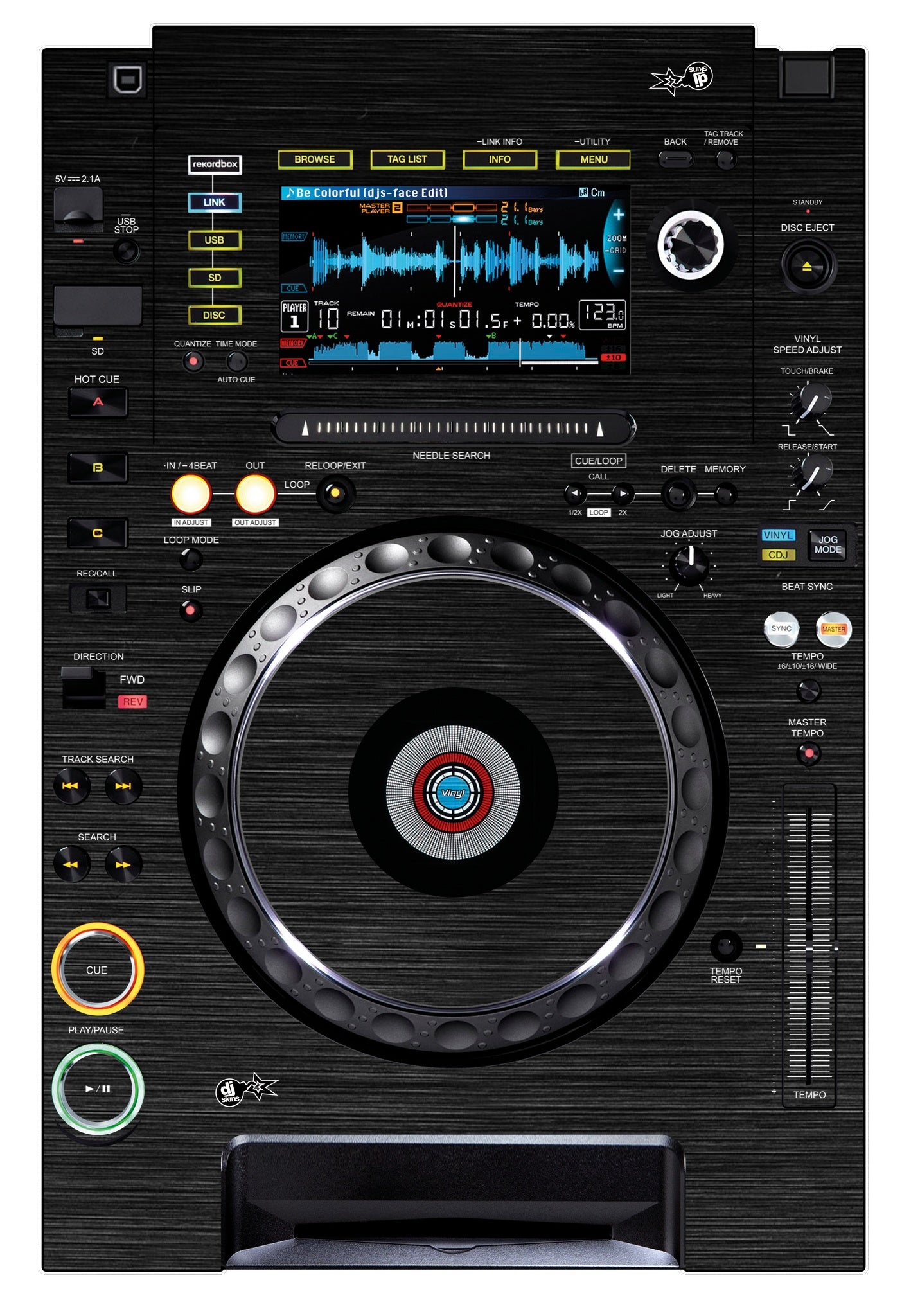 DJ Skins® Pioneer DJ CDJ 2000 NEXUS Skin Brushed Black