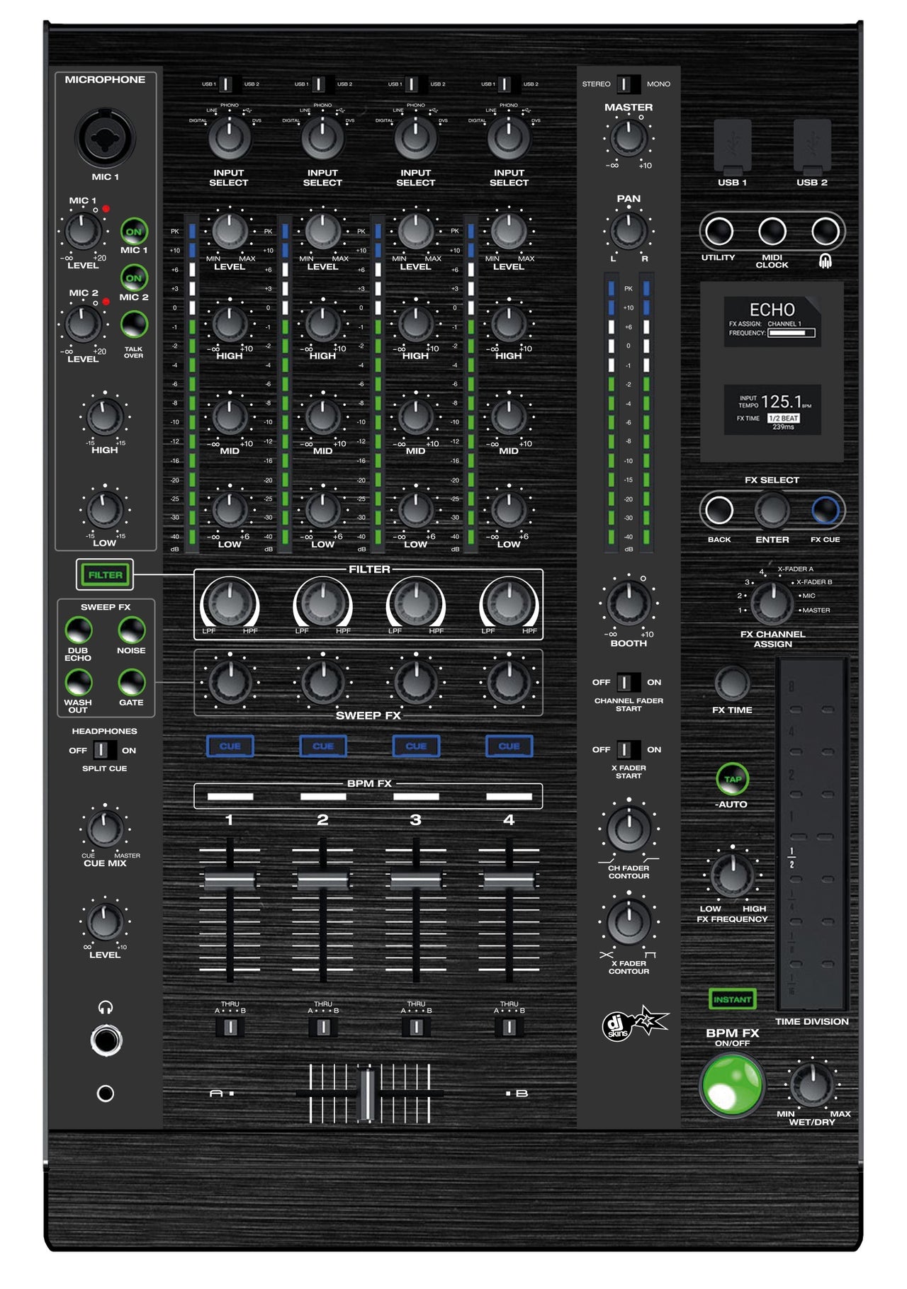 Denon DJ X 1800 Skin Brushed Black