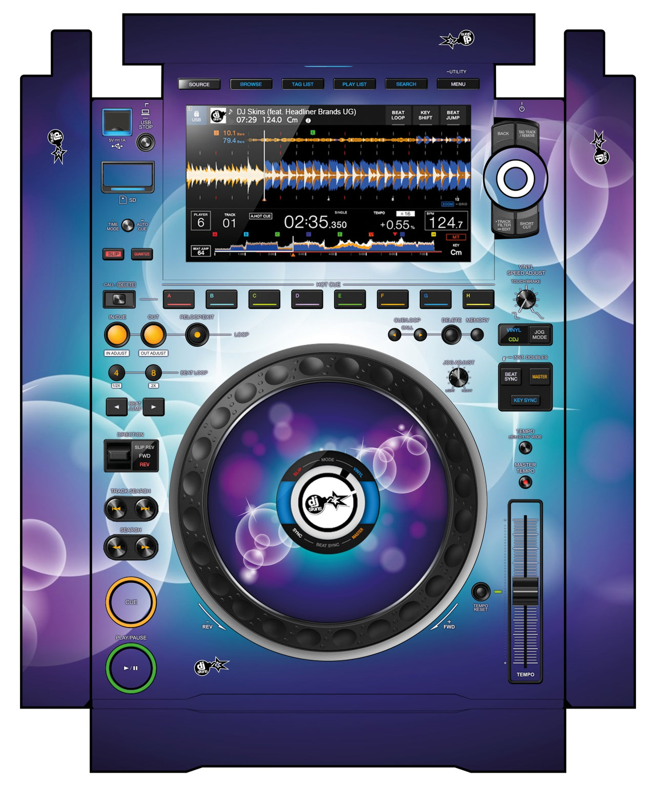Pioneer DJ CDJ 3000 incl. SIDES Skin Bubble Space