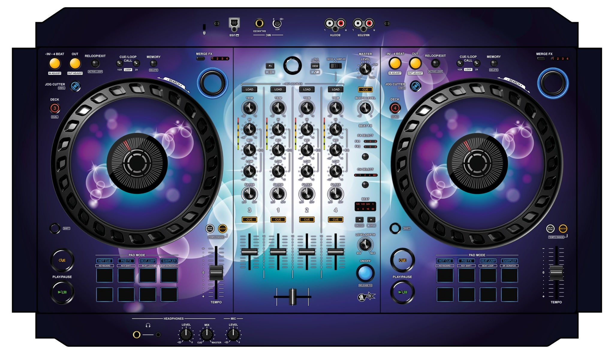 Pioneer DJ DDJ FLX6 Skin Bubble Space