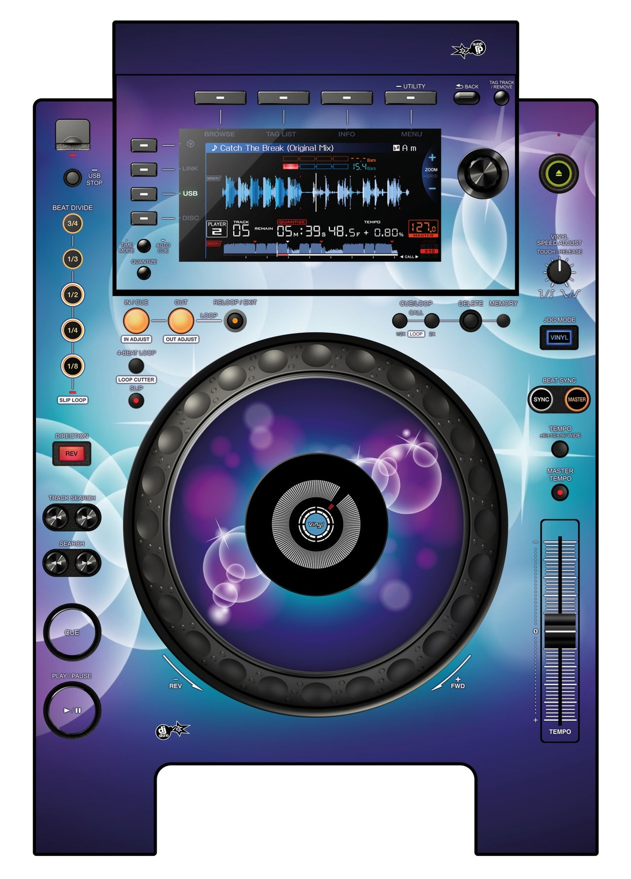Pioneer DJ CDJ 900 NEXUS Skin Bubble Space