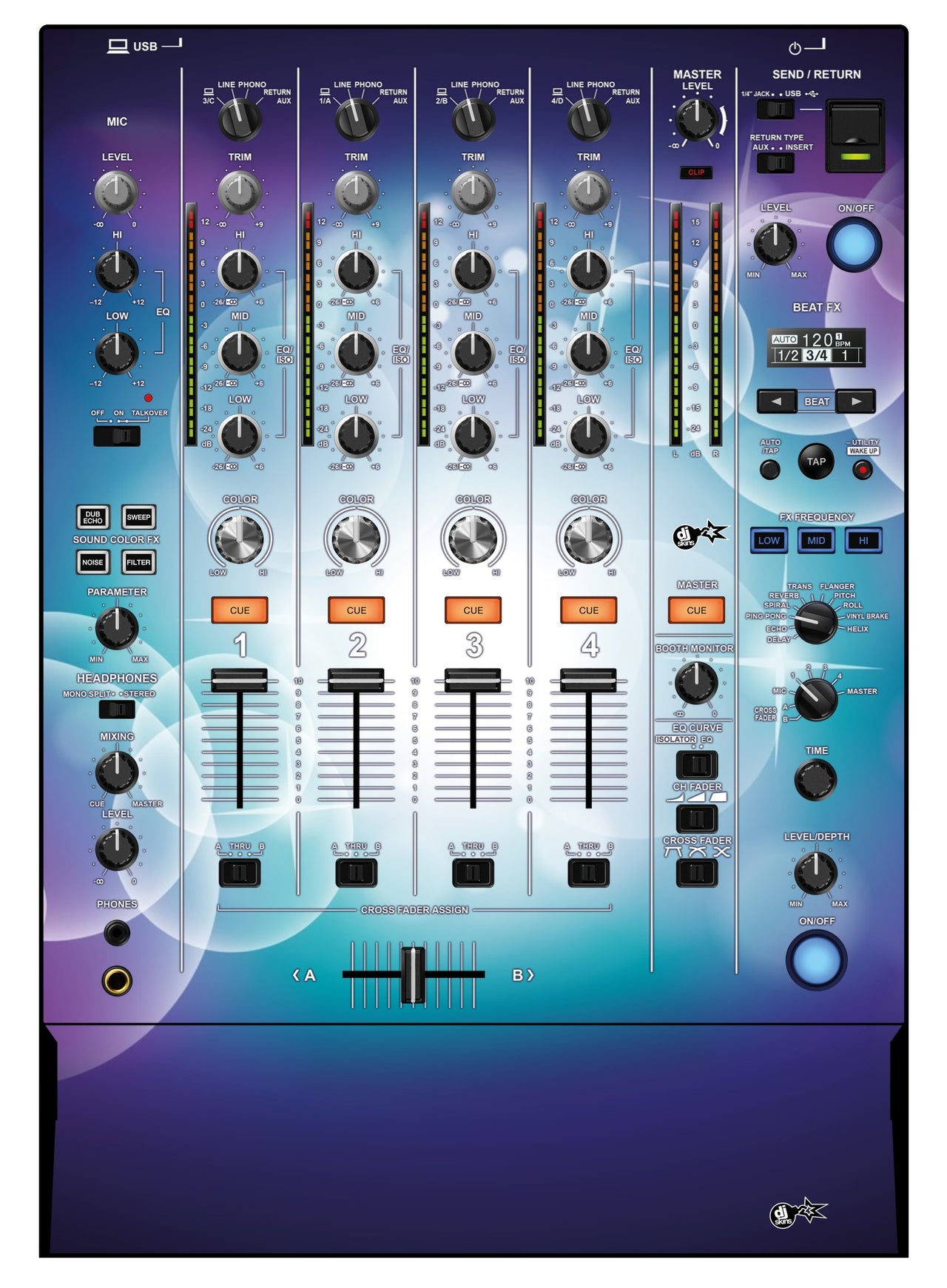 Pioneer DJ DJM 750 MK2 Skin Bubble Space