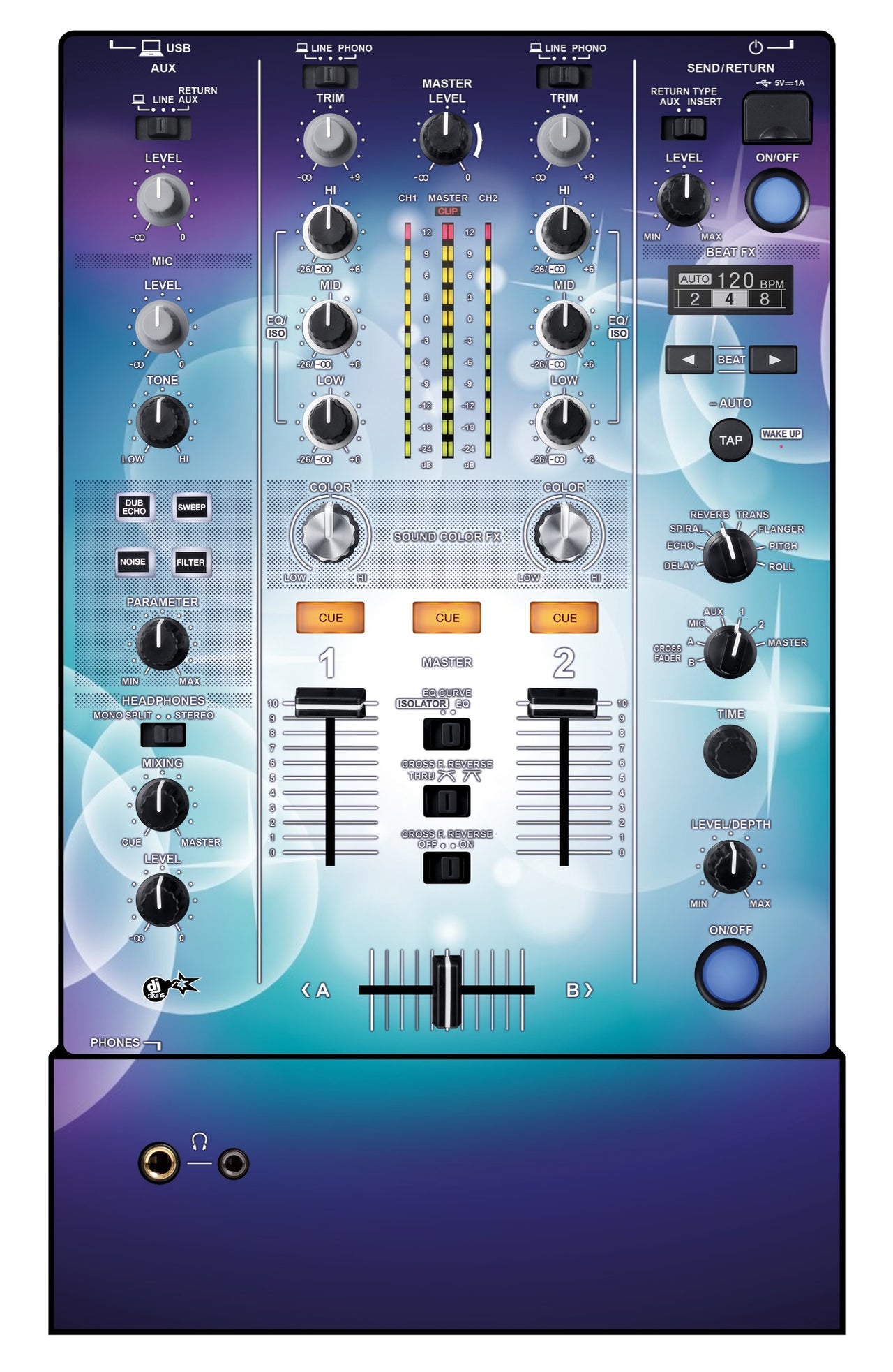 Pioneer DJ DJM 450 Skin Bubble Space