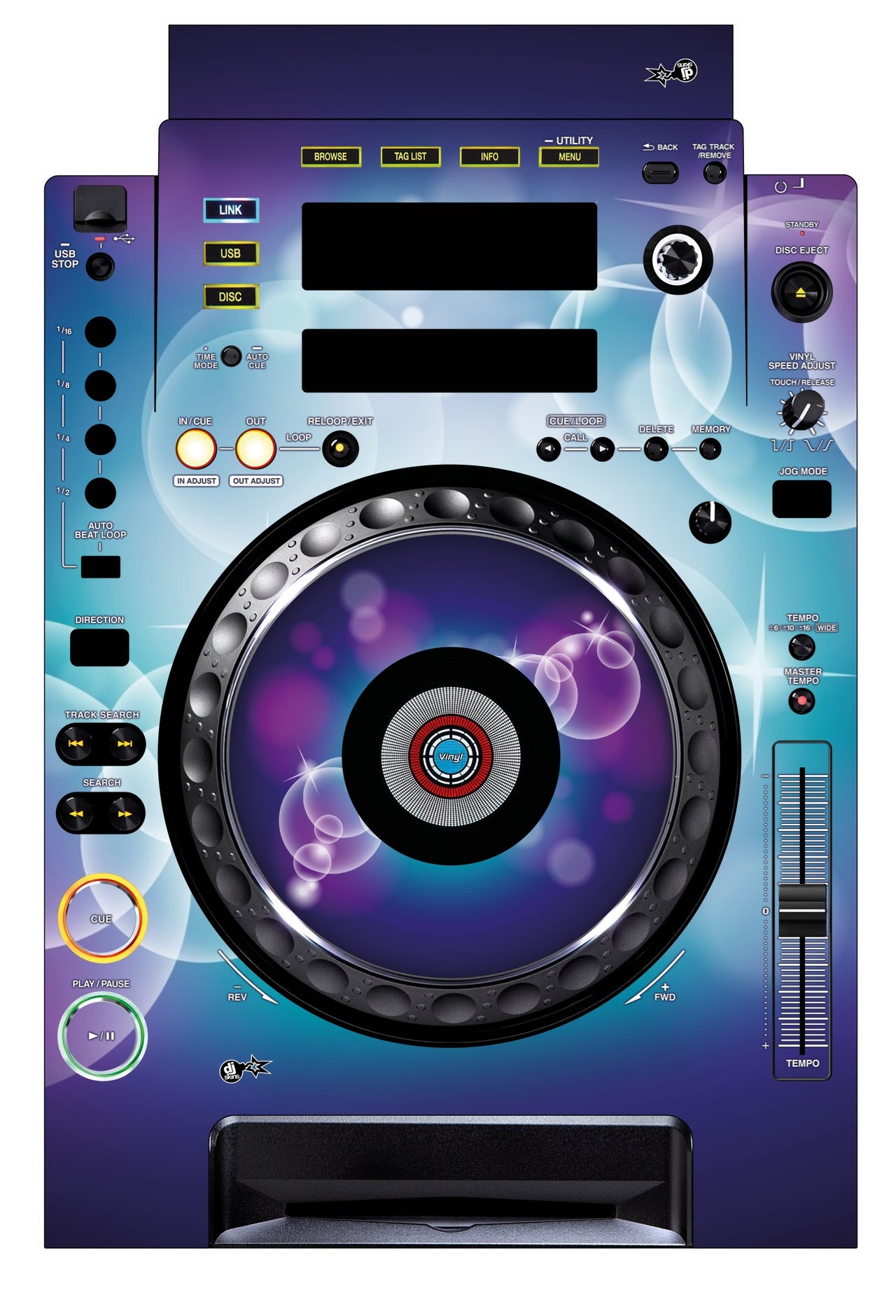 Pioneer DJ CDJ 900 Skin Bubble Space