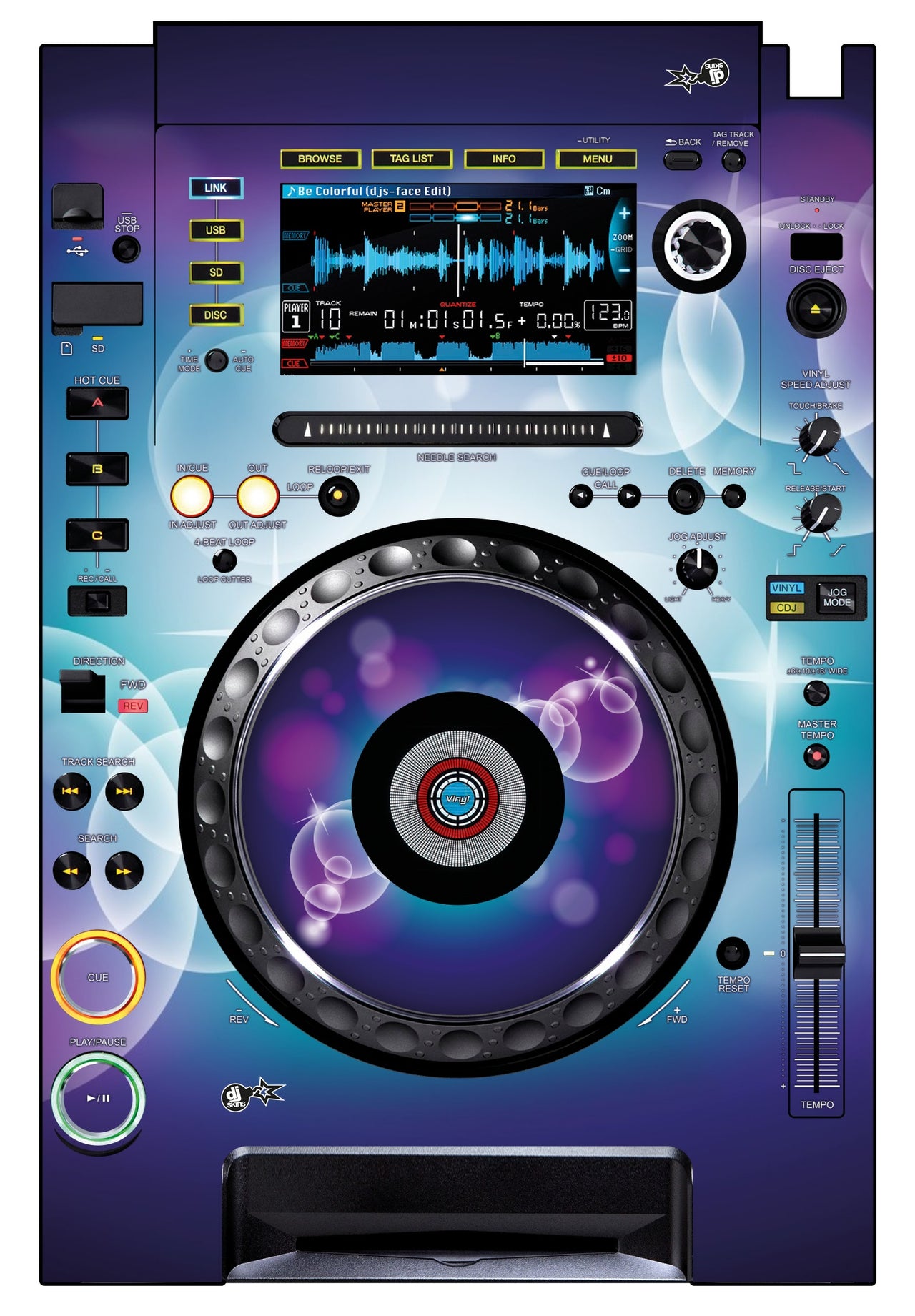 Pioneer DJ CDJ 2000 Skin Bubble Space