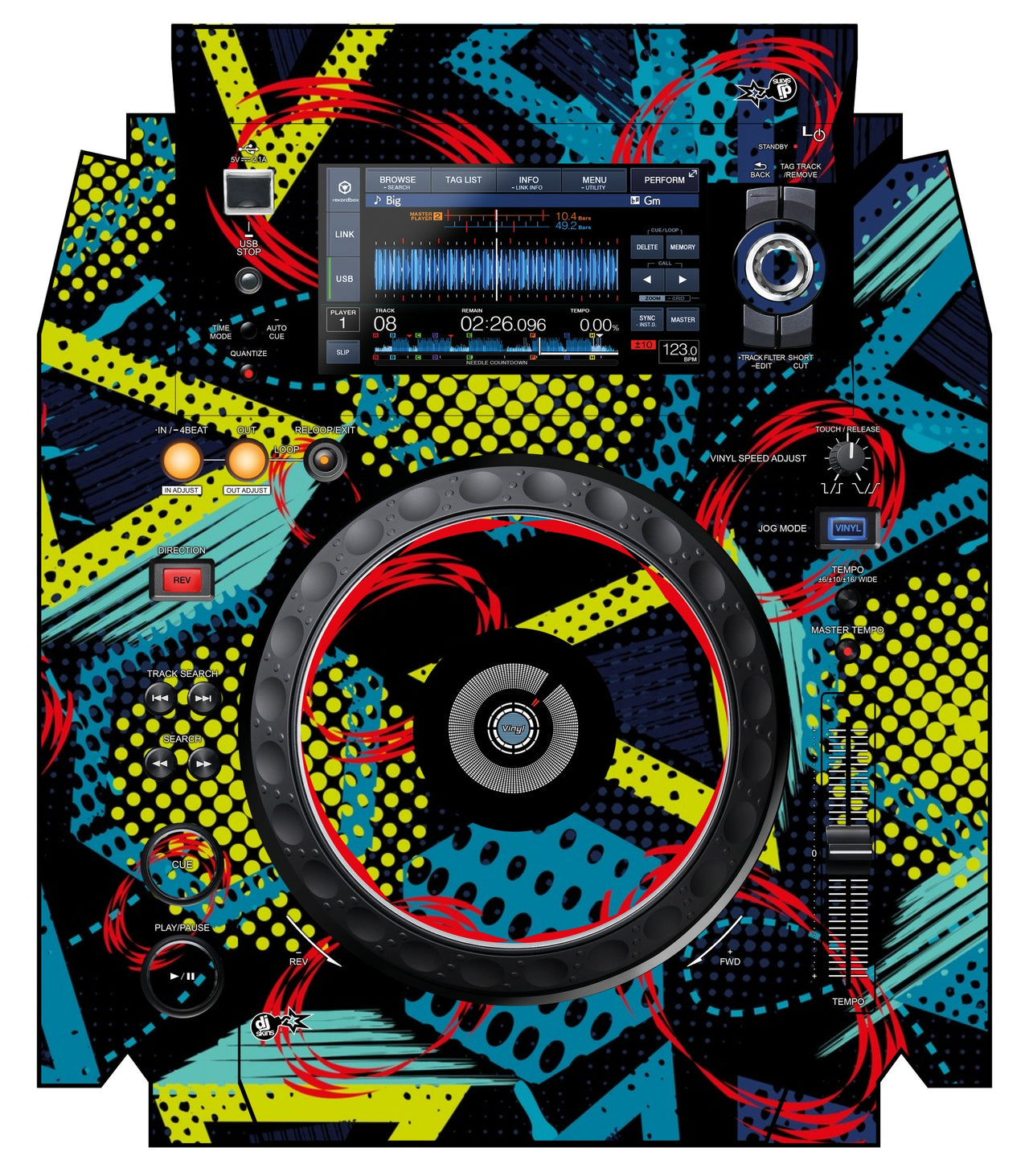 Pioneer DJ XDJ 1000 MK2 Skin Calipso