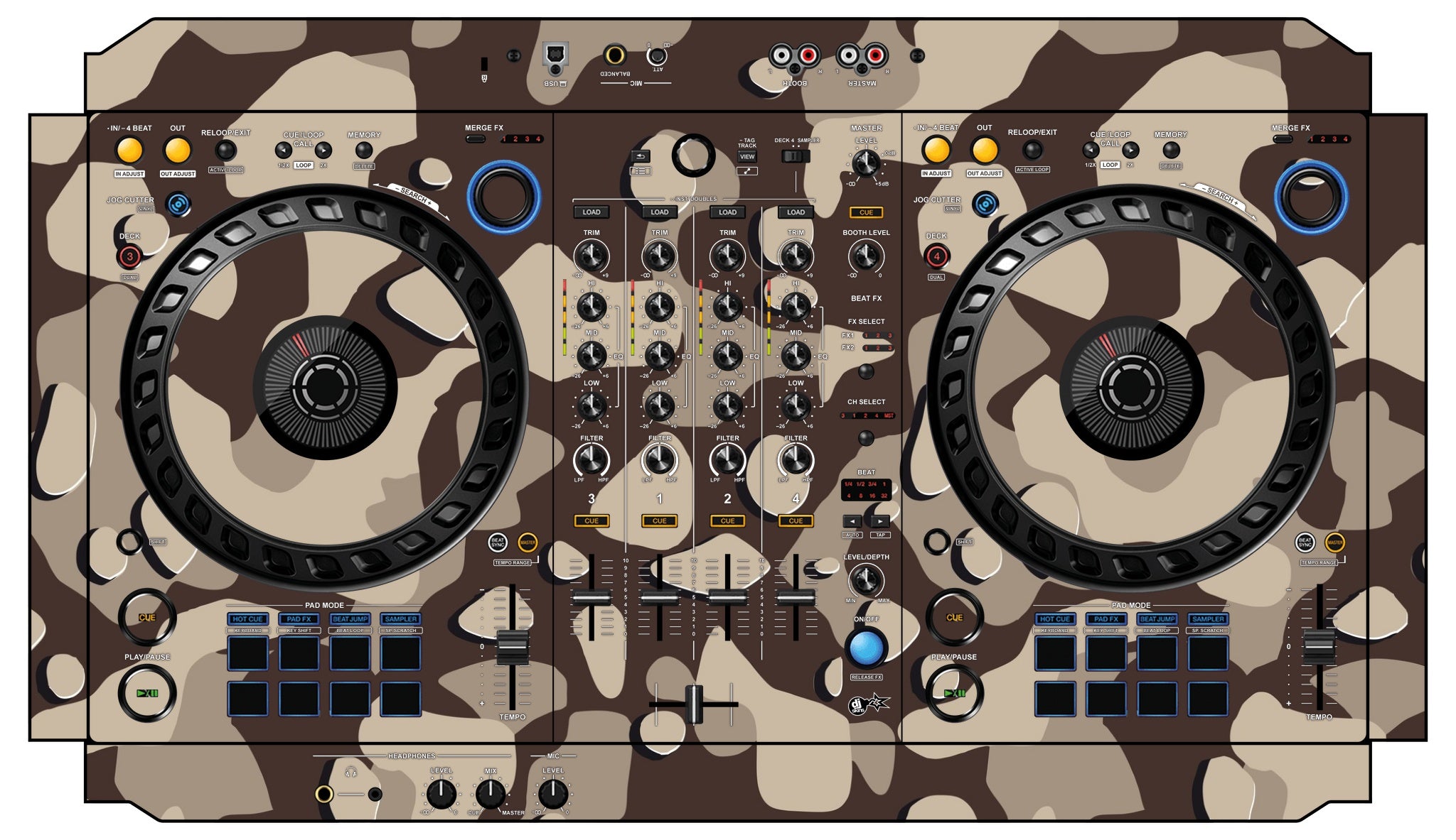 Pioneer DJ DDJ FLX6 Skin Camo Desert