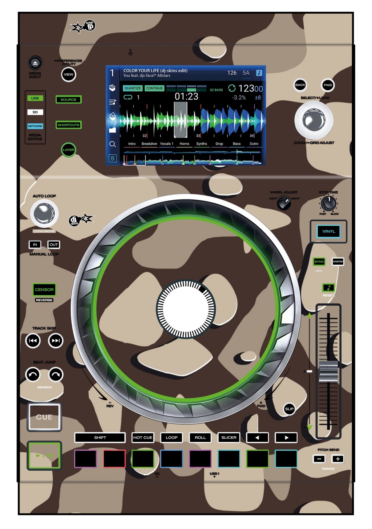 Denon DJ SC 5000 Skin Camo Desert