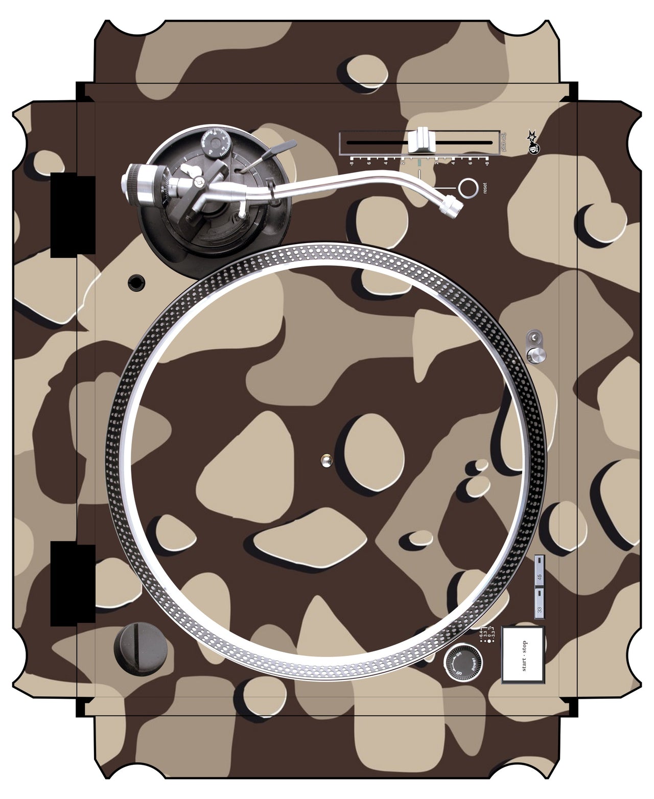 Technics 1200 / 1210 MK5 VERTICAL Skin Camo Desert